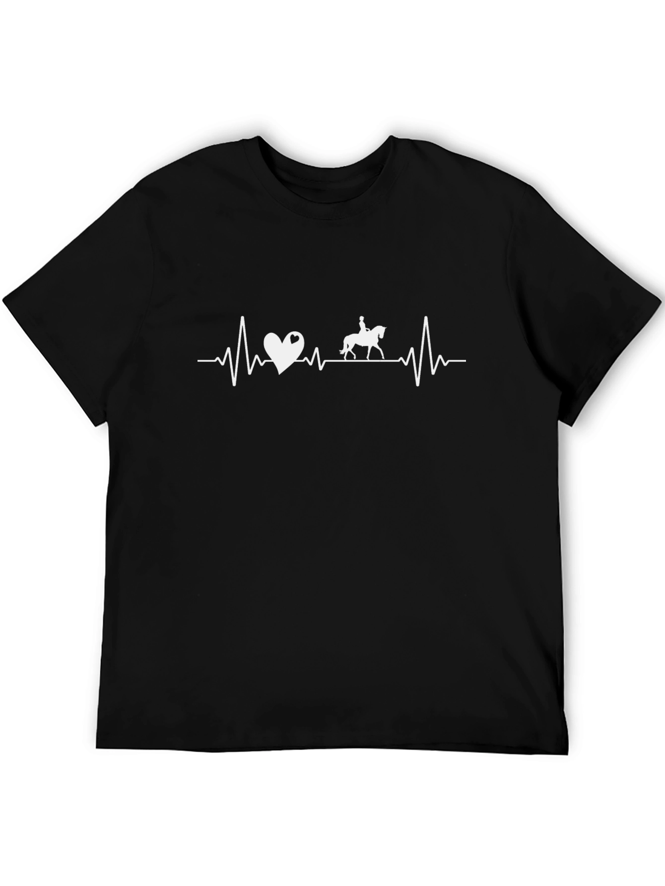Horse Riding Heartbeat T-Shirt - Equestrian Love