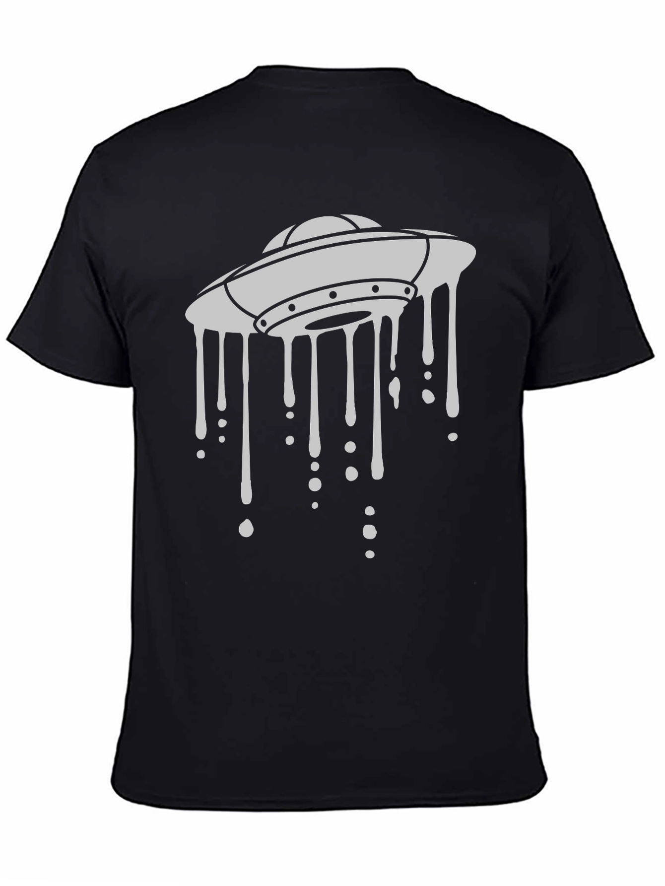 UFO Drip Graphic Black T-Shirt