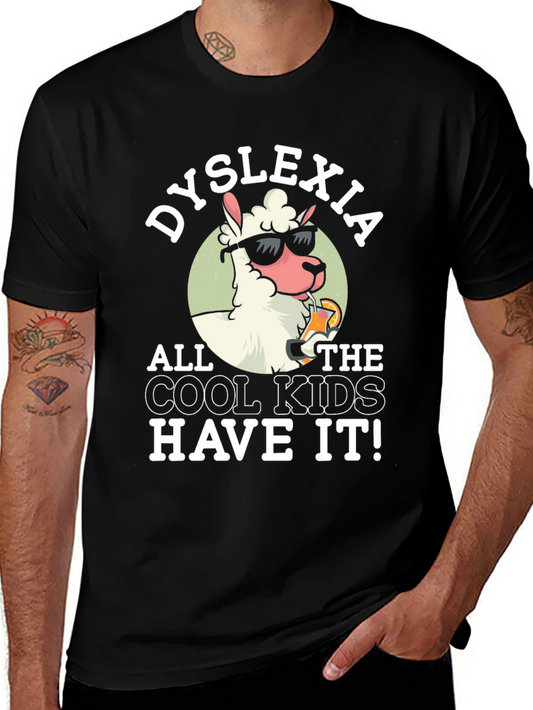 Dyslexia Cool Kids Llama Graphic Tee