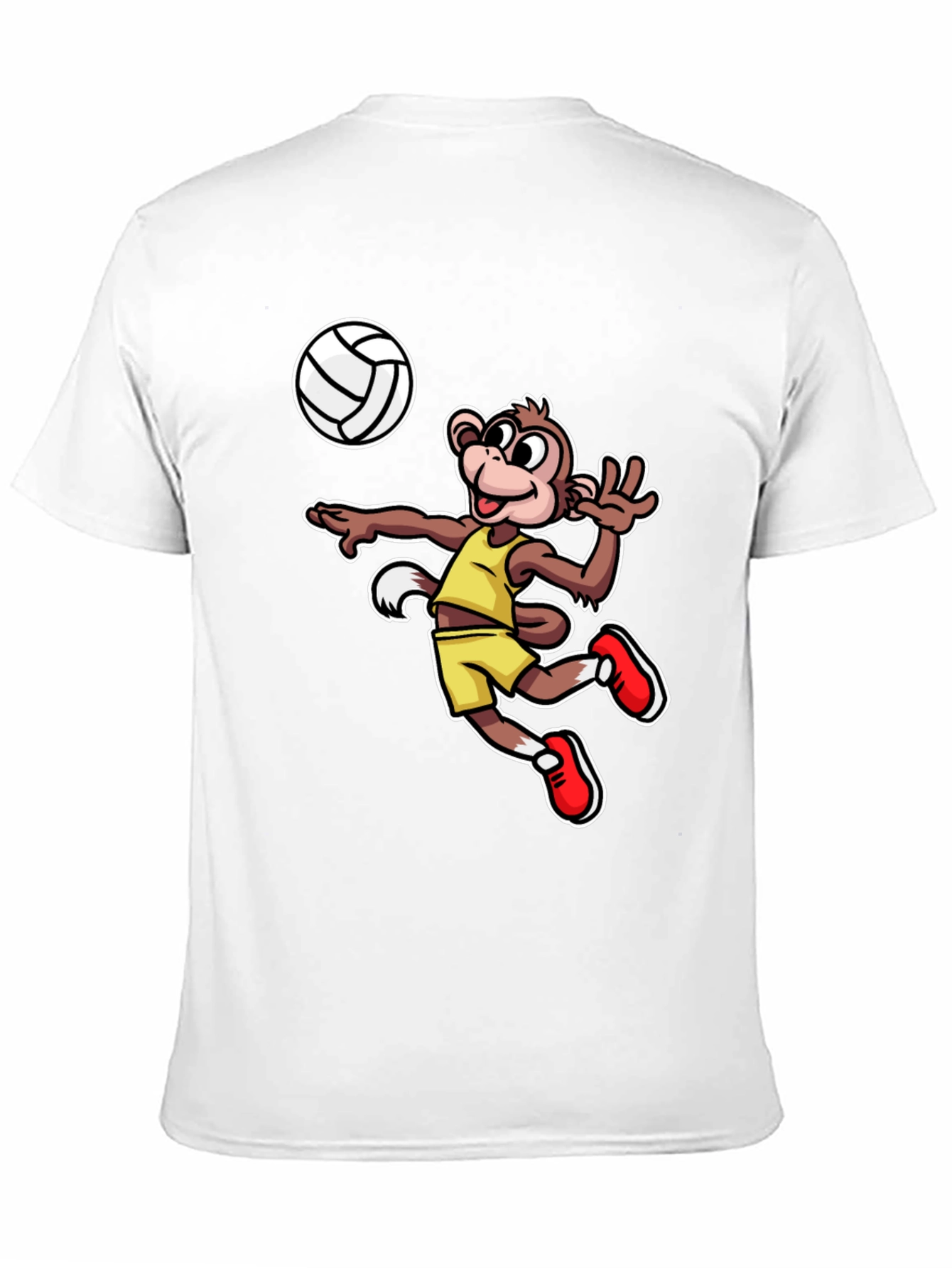 Monkey Volleyball T-Shirt - Fun Cartoon Graphic Tee