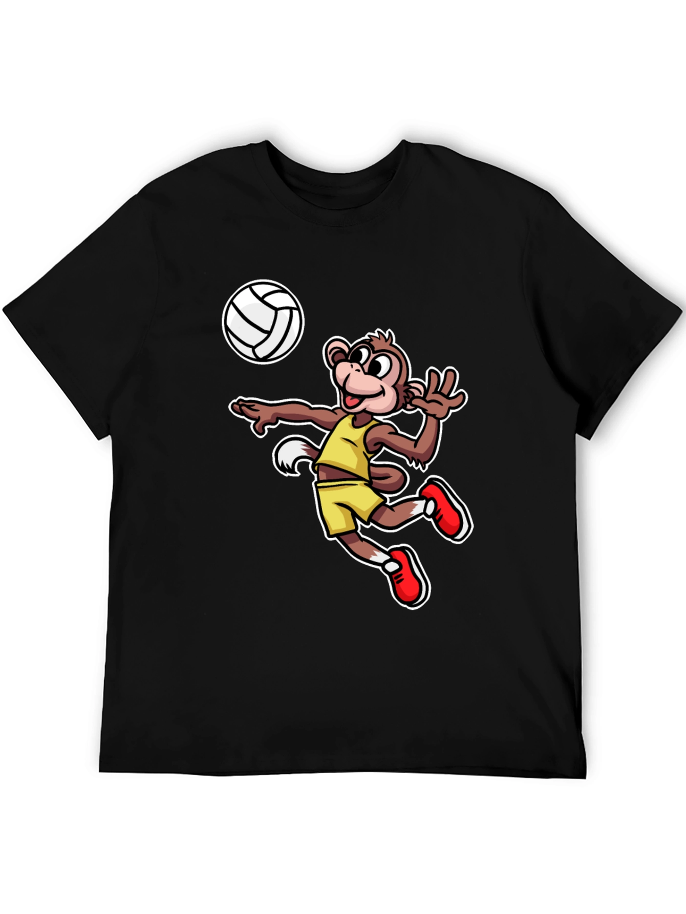 Monkey Volleyball T-Shirt - Fun Cartoon Graphic Tee
