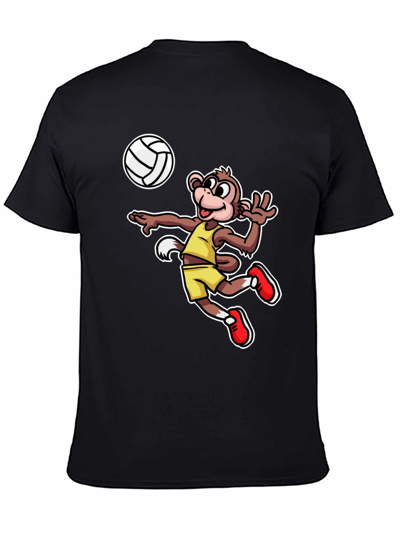 Monkey Volleyball T-Shirt - Fun Cartoon Graphic Tee