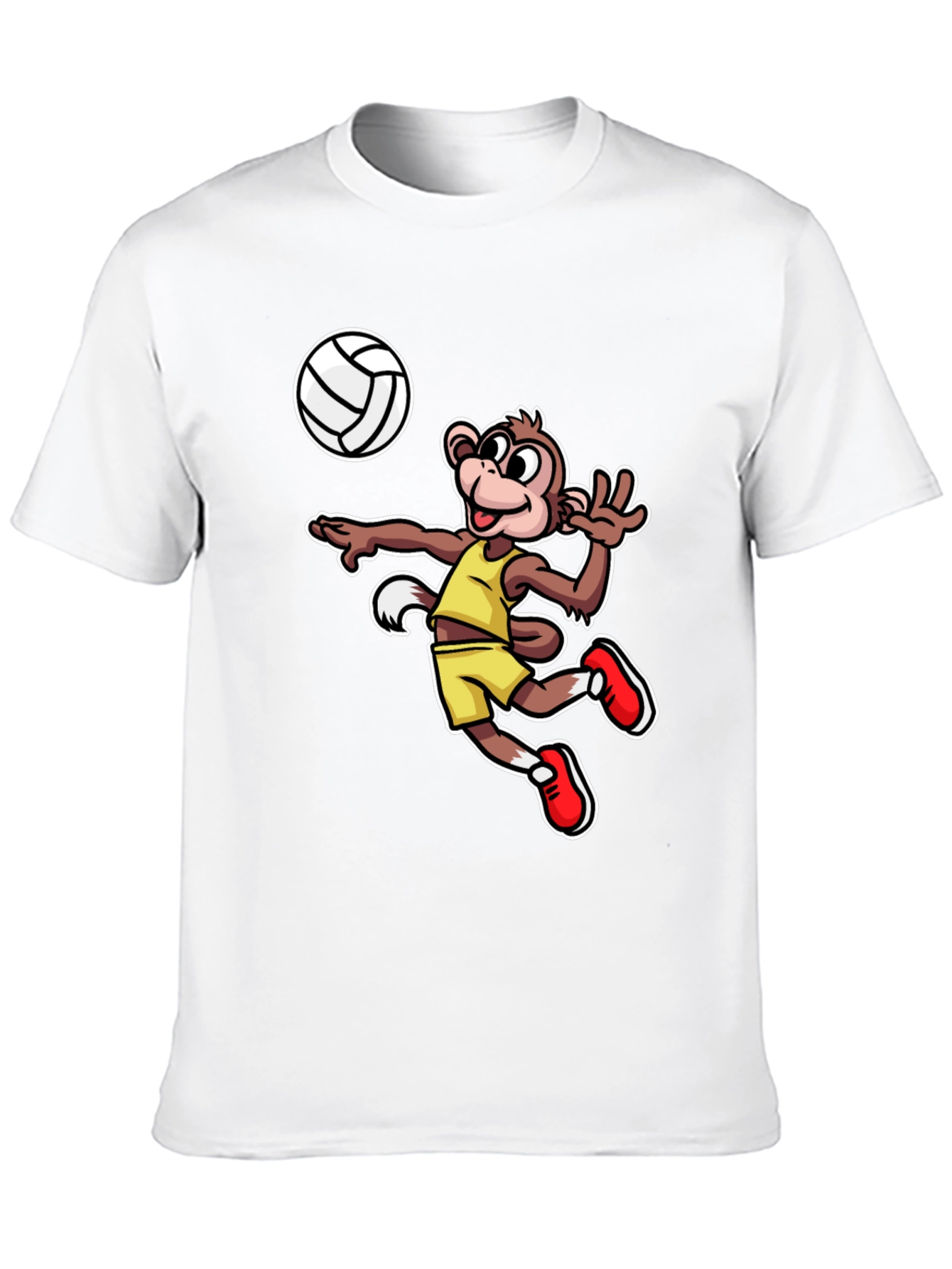 Monkey Volleyball T-Shirt - Fun Cartoon Graphic Tee