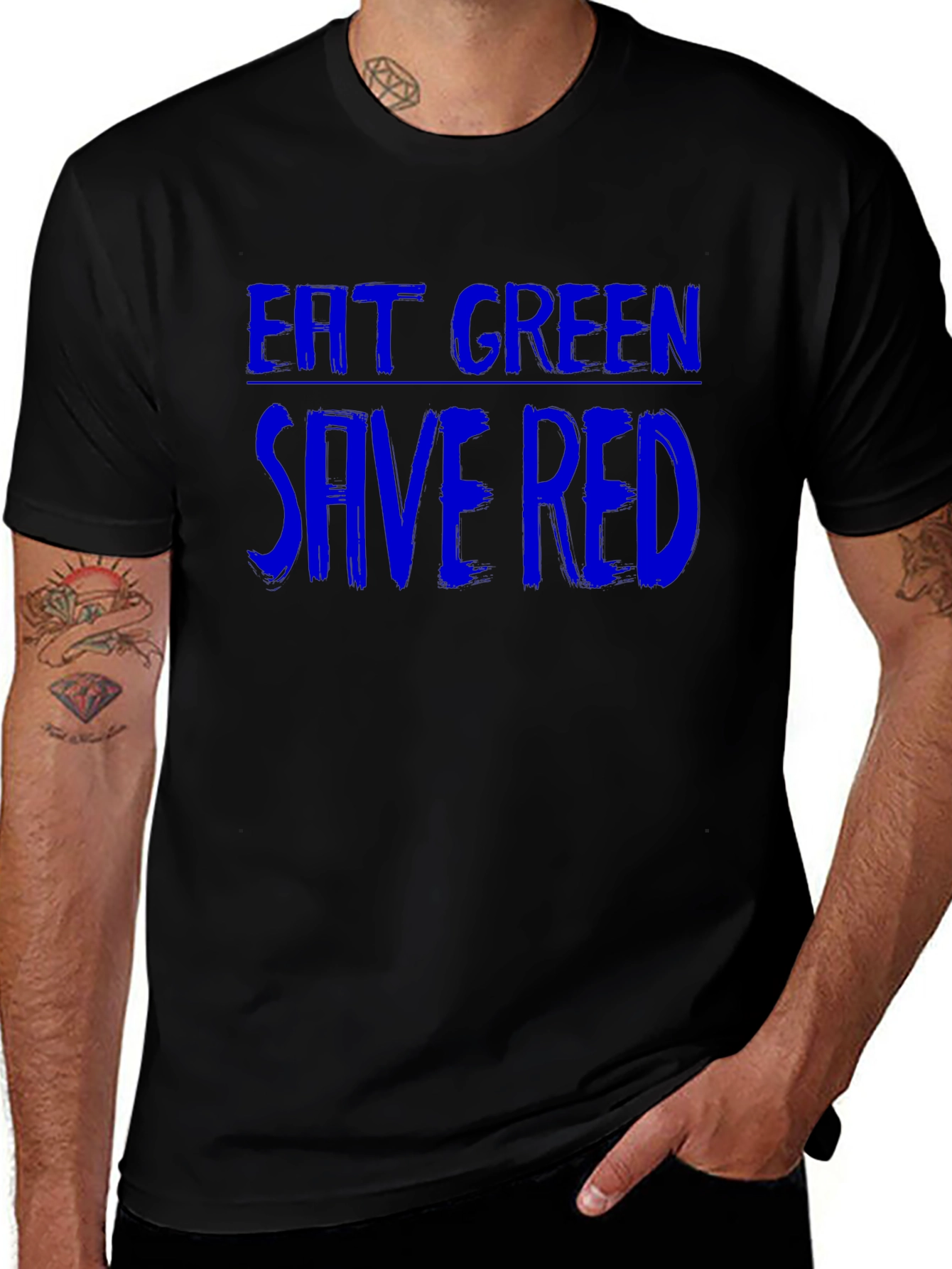 Eat Green Save Red Graphic T-Shirt