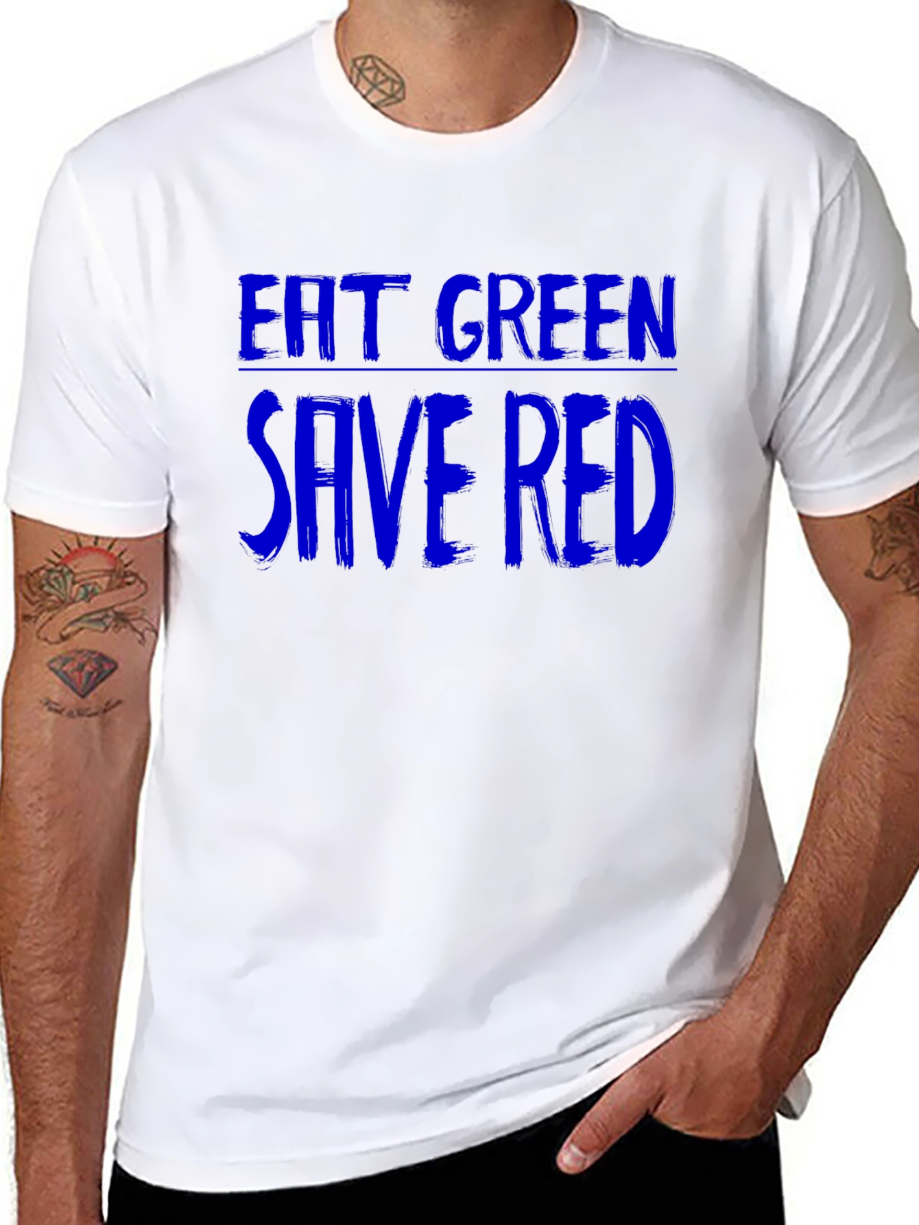 Eat Green Save Red Graphic T-Shirt