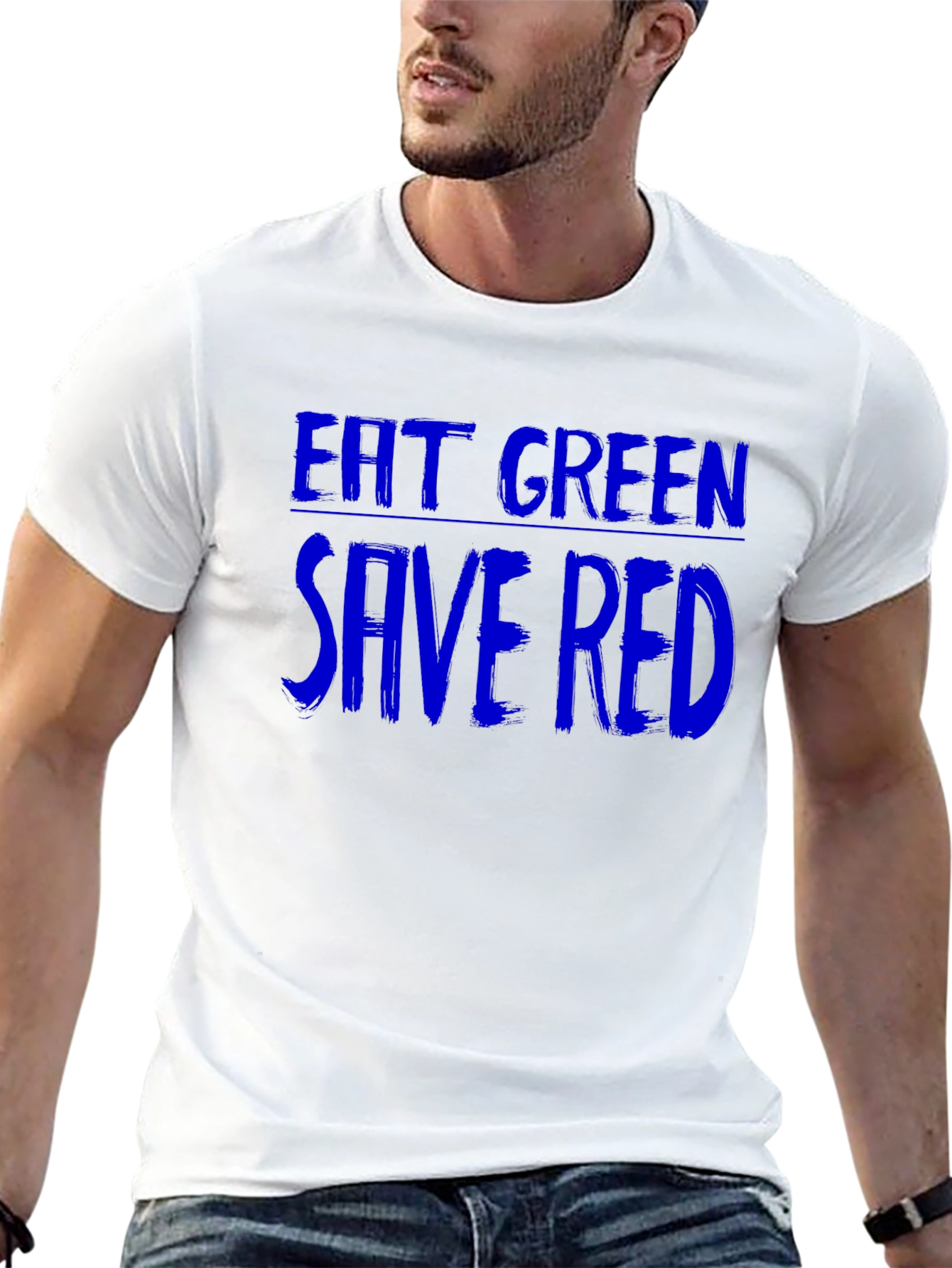 Eat Green Save Red Graphic T-Shirt