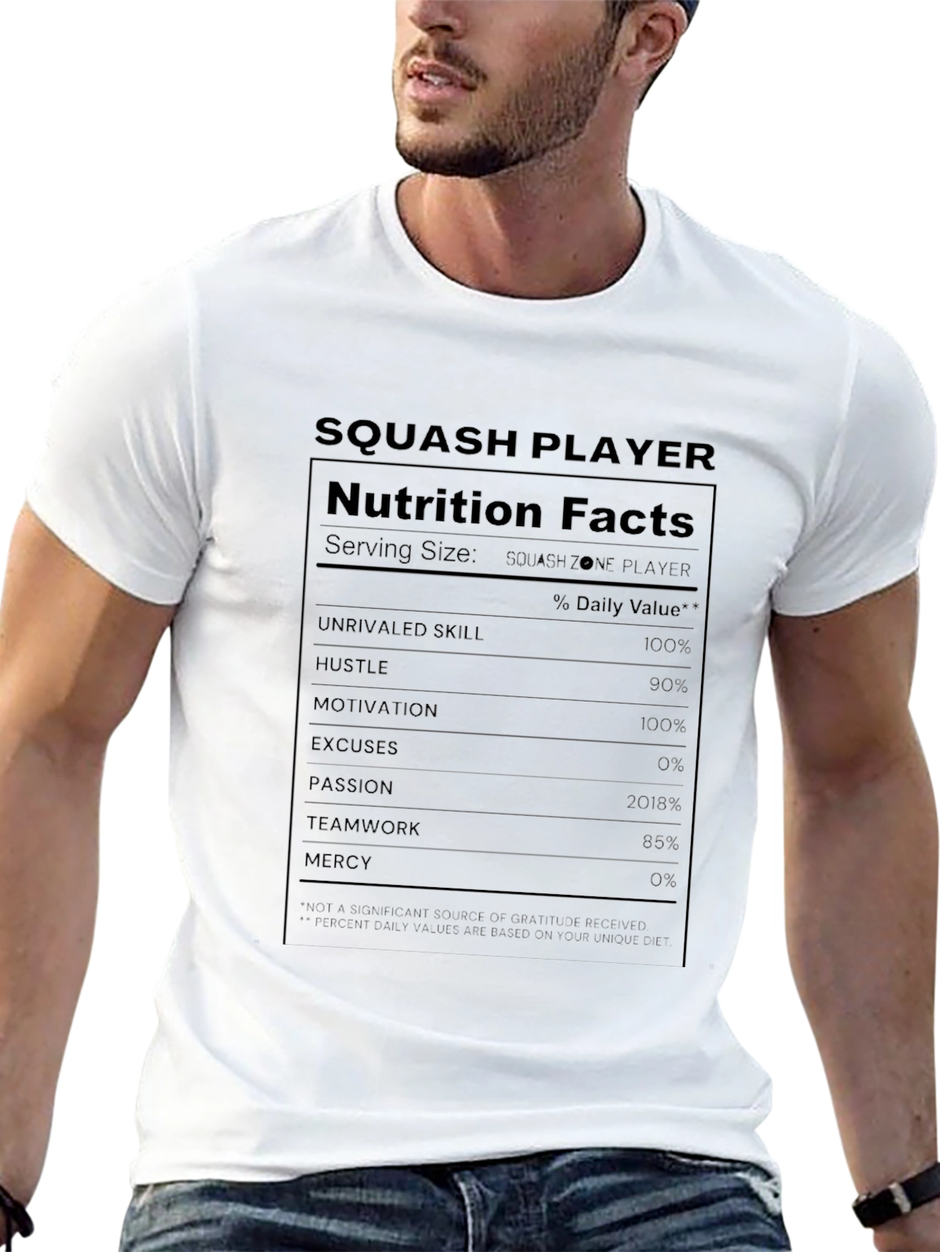 Squash Player Nutrition Facts T-Shirt