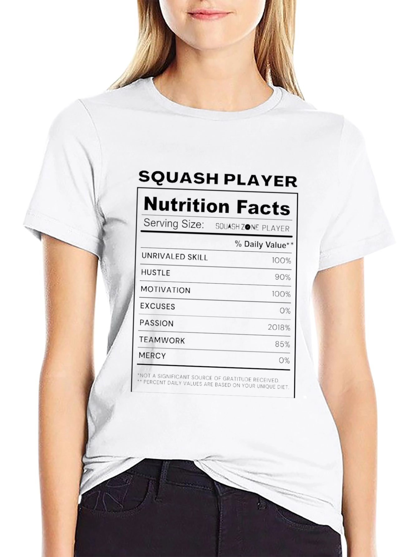 Squash Player Nutrition Facts T-Shirt