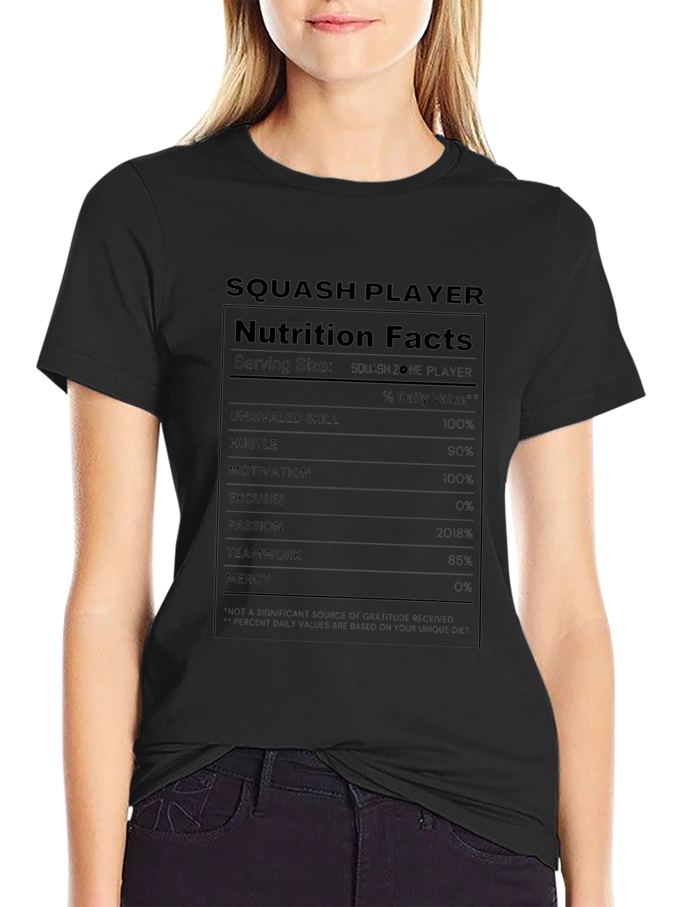 Squash Player Nutrition Facts T-Shirt
