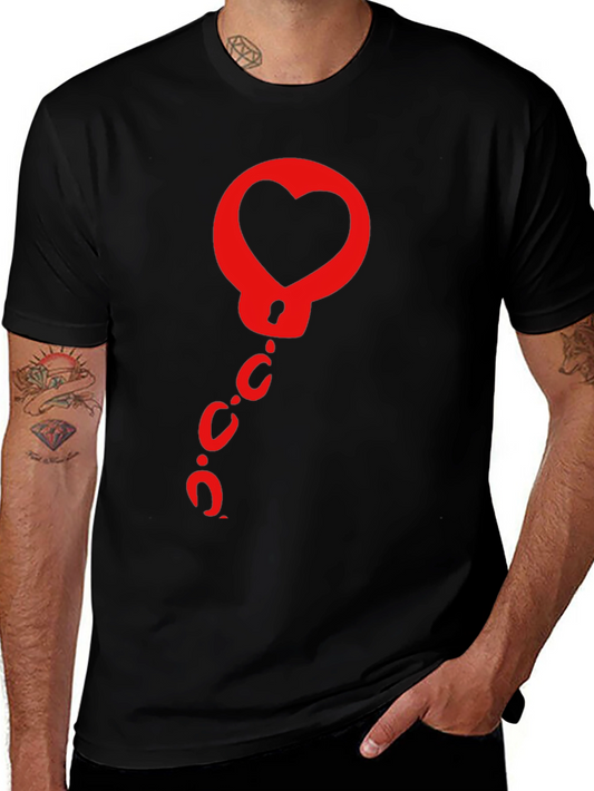 Heart Handcuffs Graphic Tee - Black