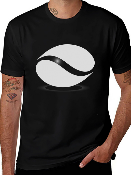 Black T-Shirt with Abstract Graphic
