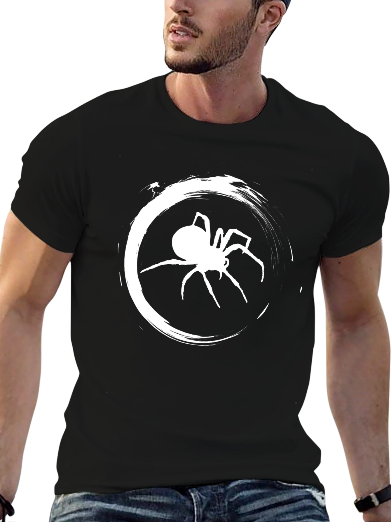 Spider Graphic Tee - Black Cotton Comfort Fit