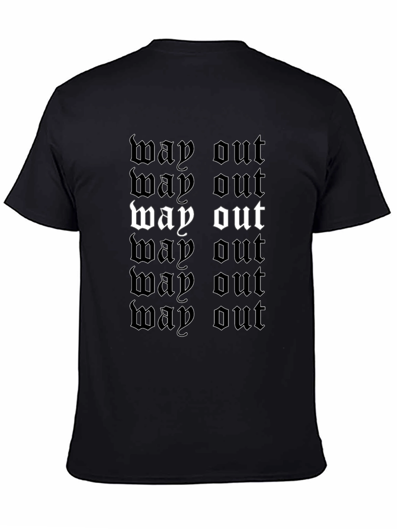 Way Out Graphic Tee - Black Crew Neck T-Shirt