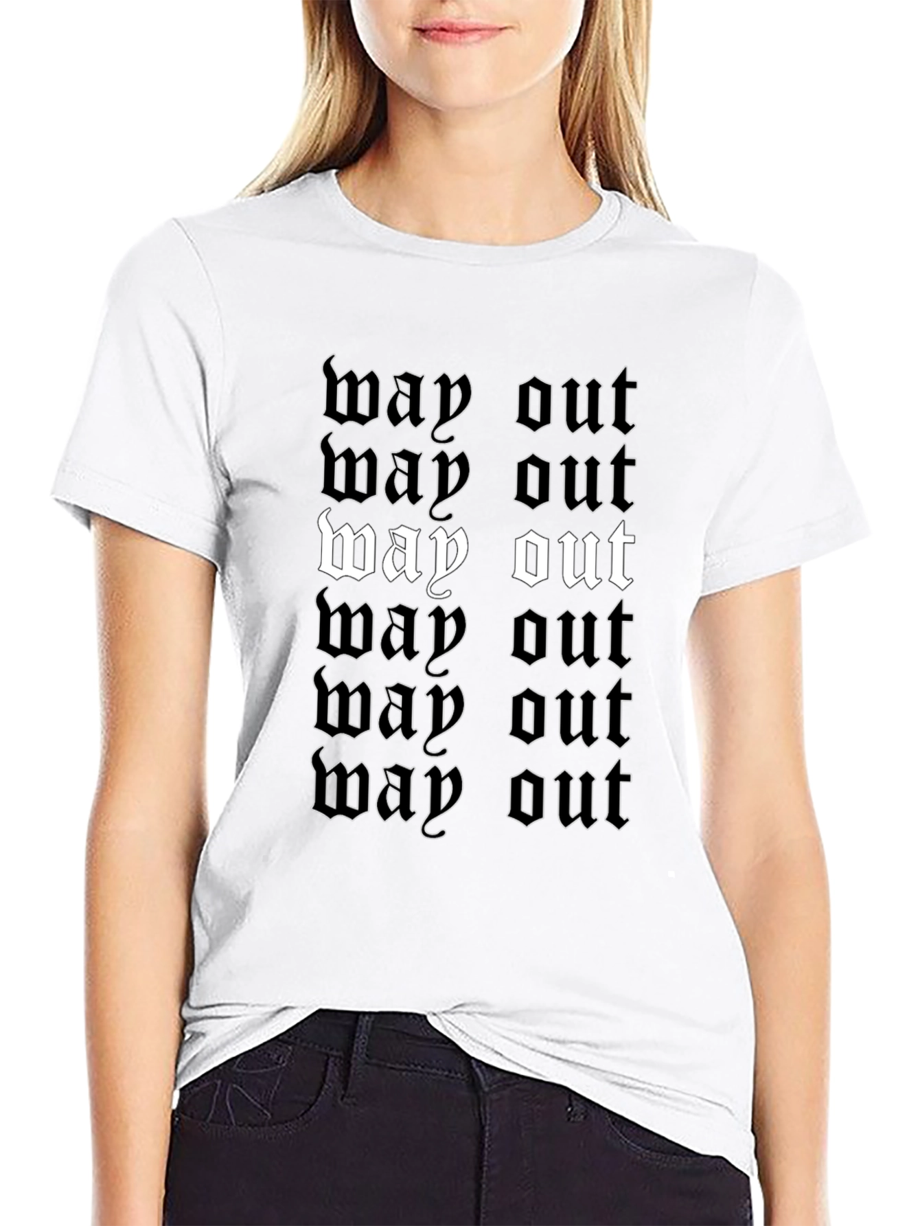Way Out Graphic Tee - Black Crew Neck T-Shirt