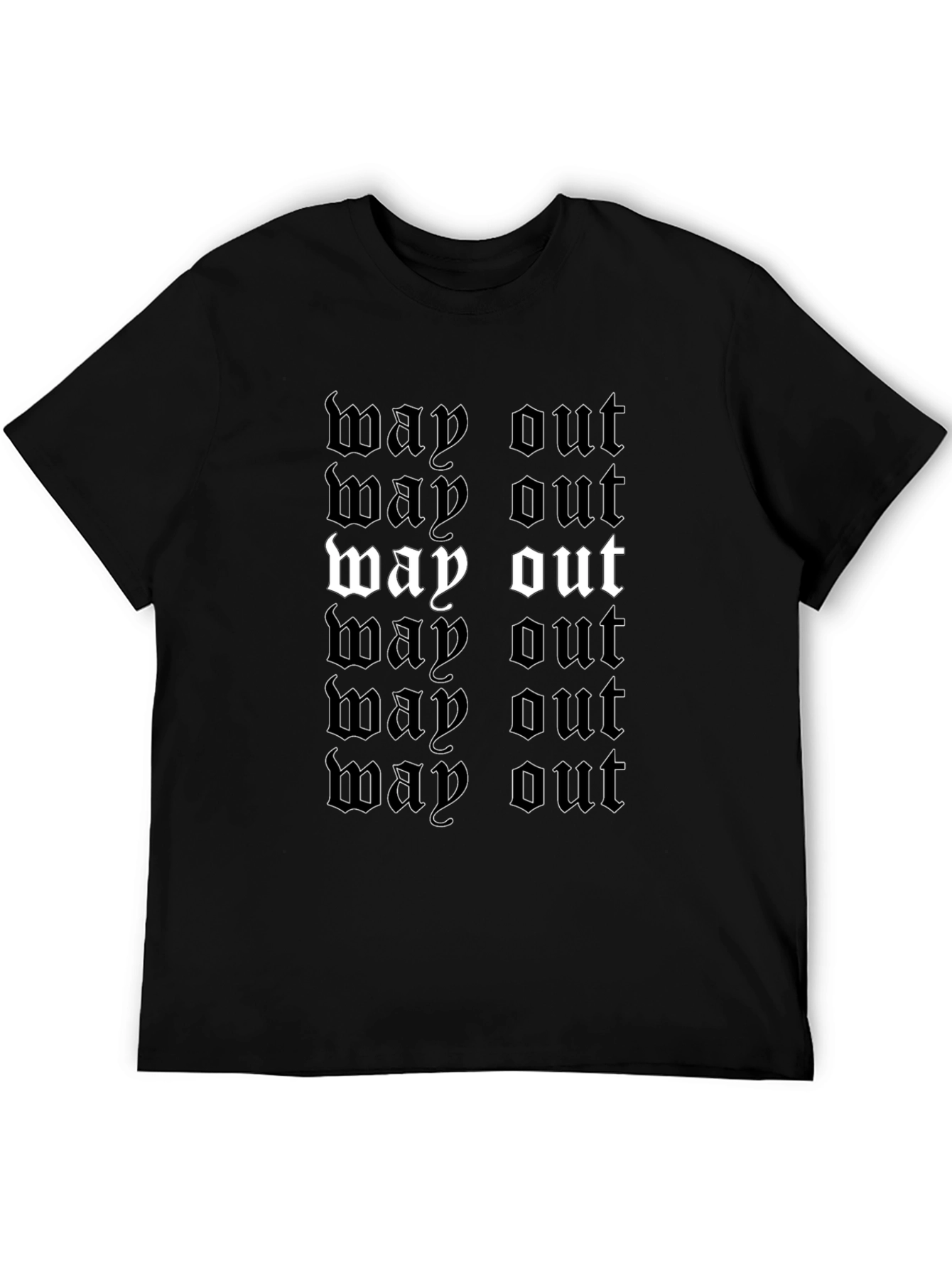 Way Out Graphic Tee - Black Crew Neck T-Shirt