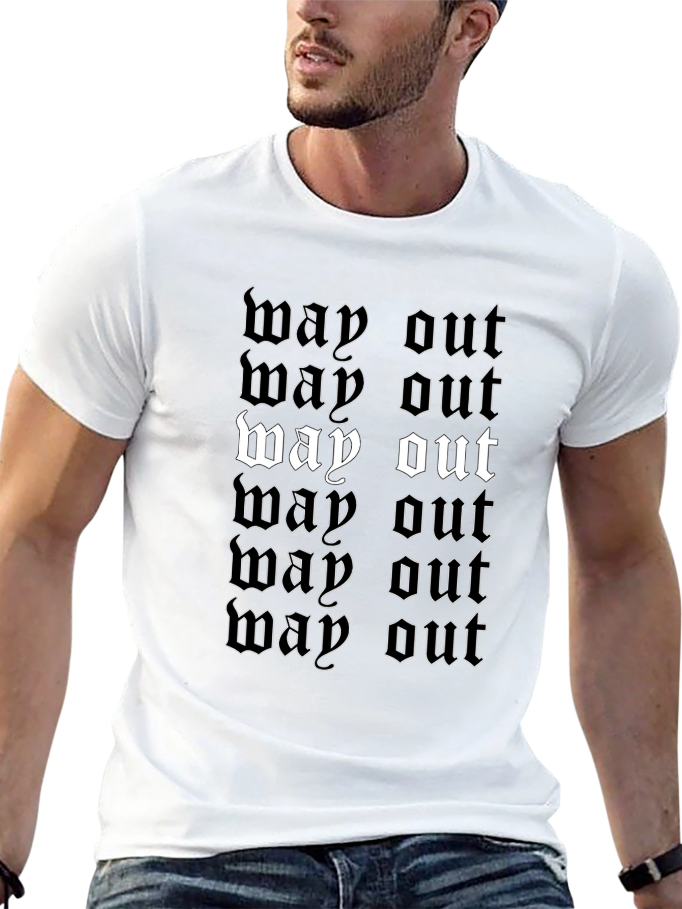 Way Out Graphic Tee - Black Crew Neck T-Shirt