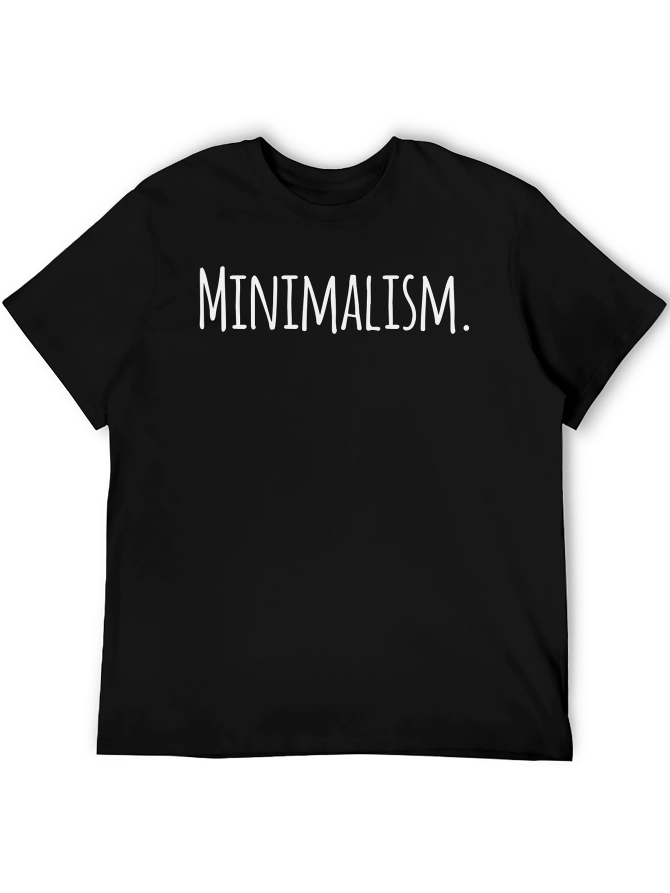 Minimalism Graphic Tee - Black Cotton Casual Shirt