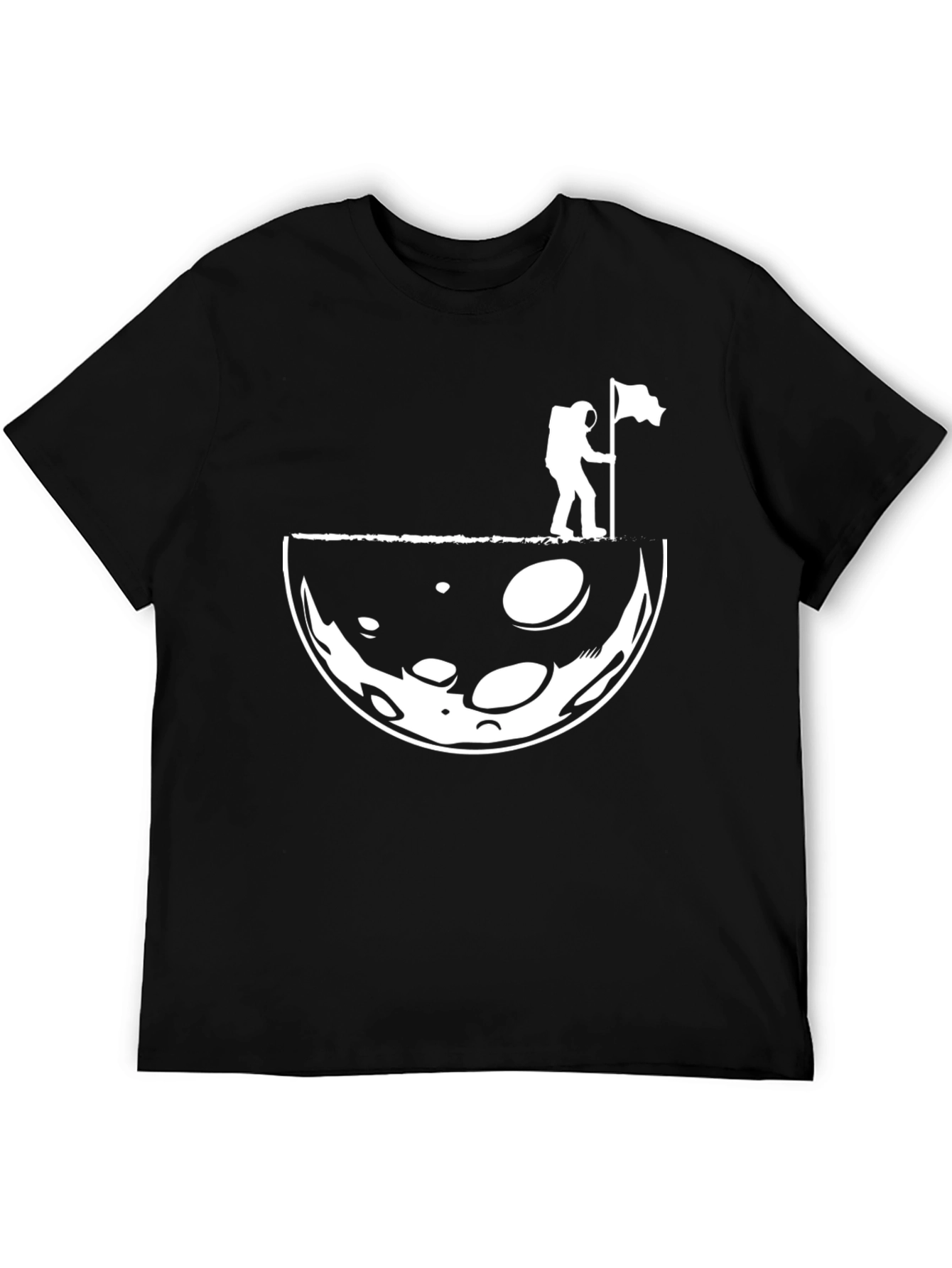 Astronaut Moon Landing Graphic T-Shirt - Black
