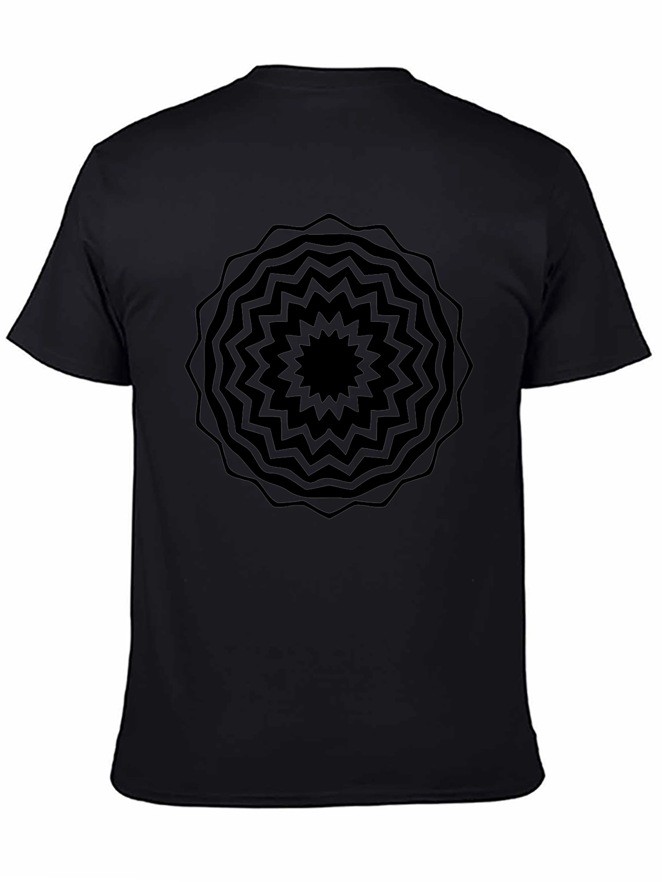 Black Geometric Mandala T-Shirt - Stylish Graphic Tee