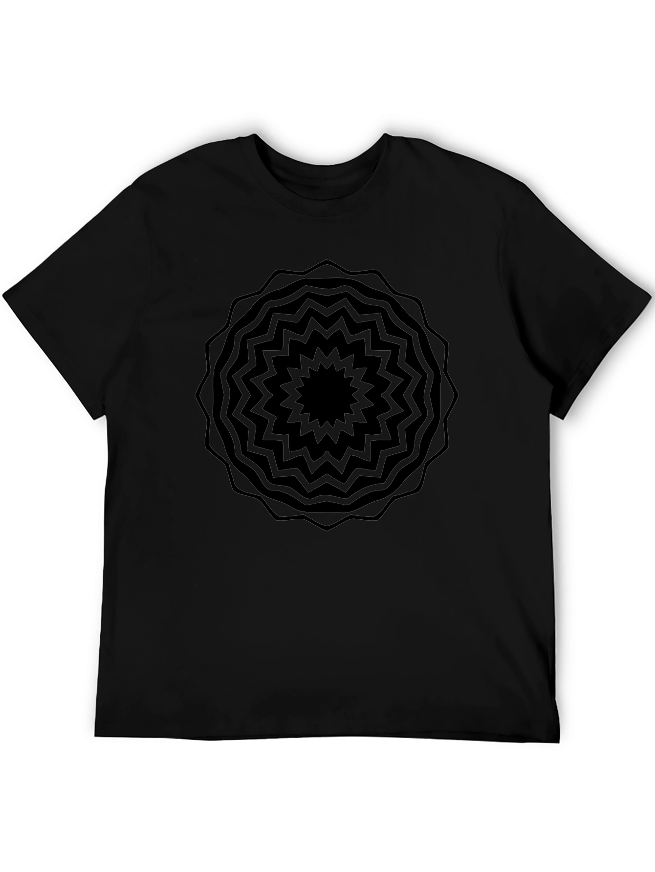 Black Geometric Mandala T-Shirt - Stylish Graphic Tee
