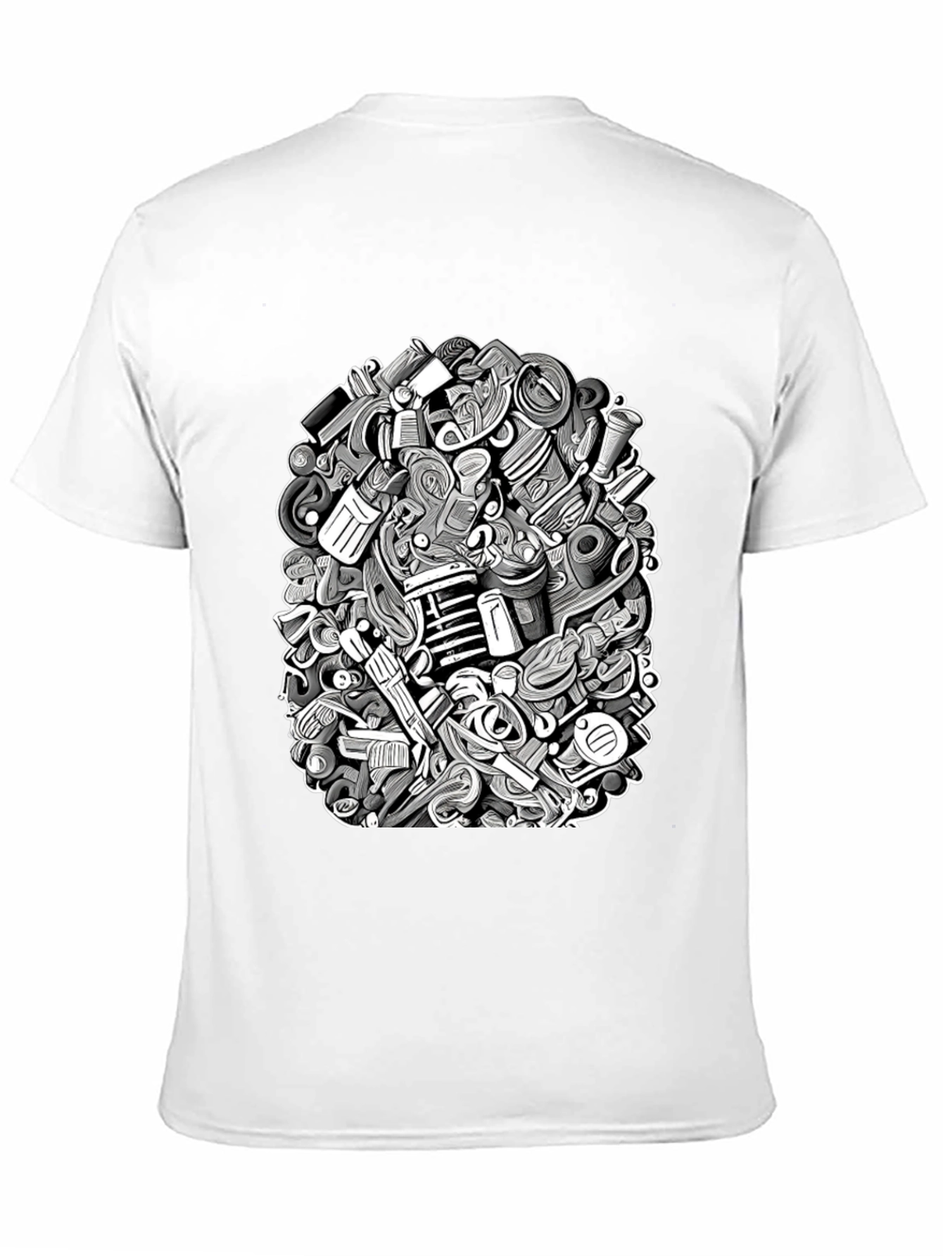 Modern Doodle Art Black T-Shirt