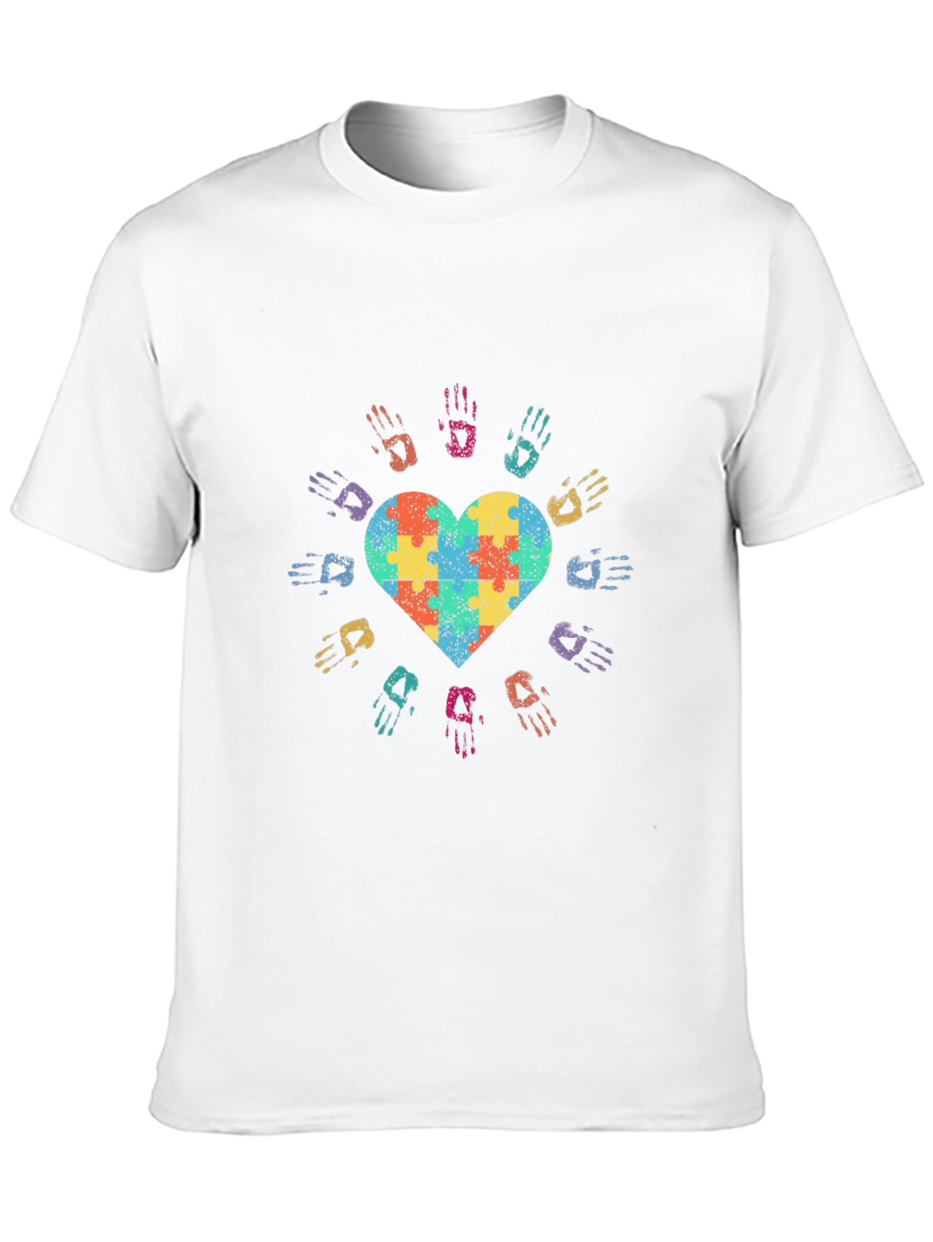 Autism Awareness Heart Puzzle Hands T-Shirt