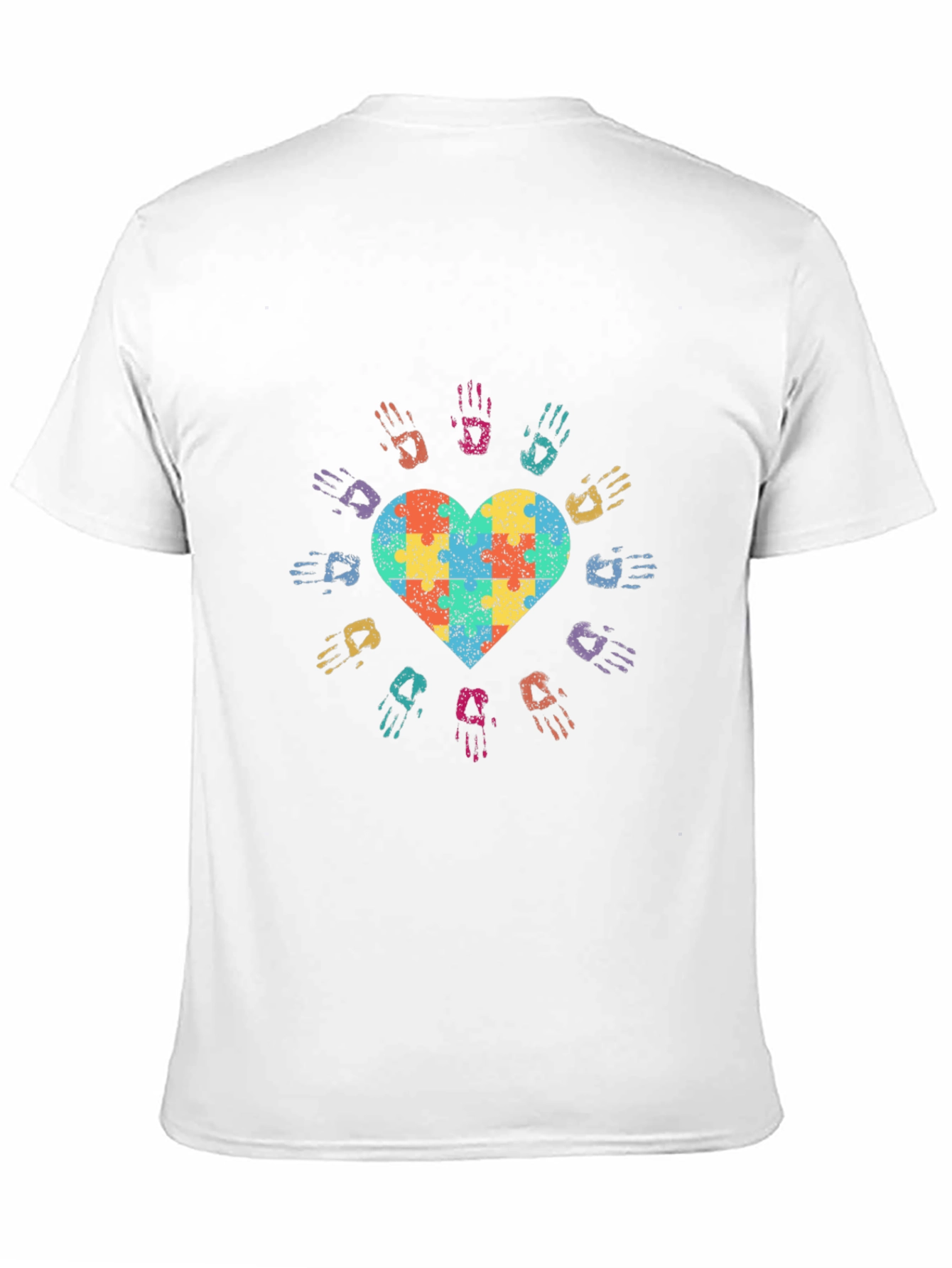 Autism Awareness Heart Puzzle Hands T-Shirt