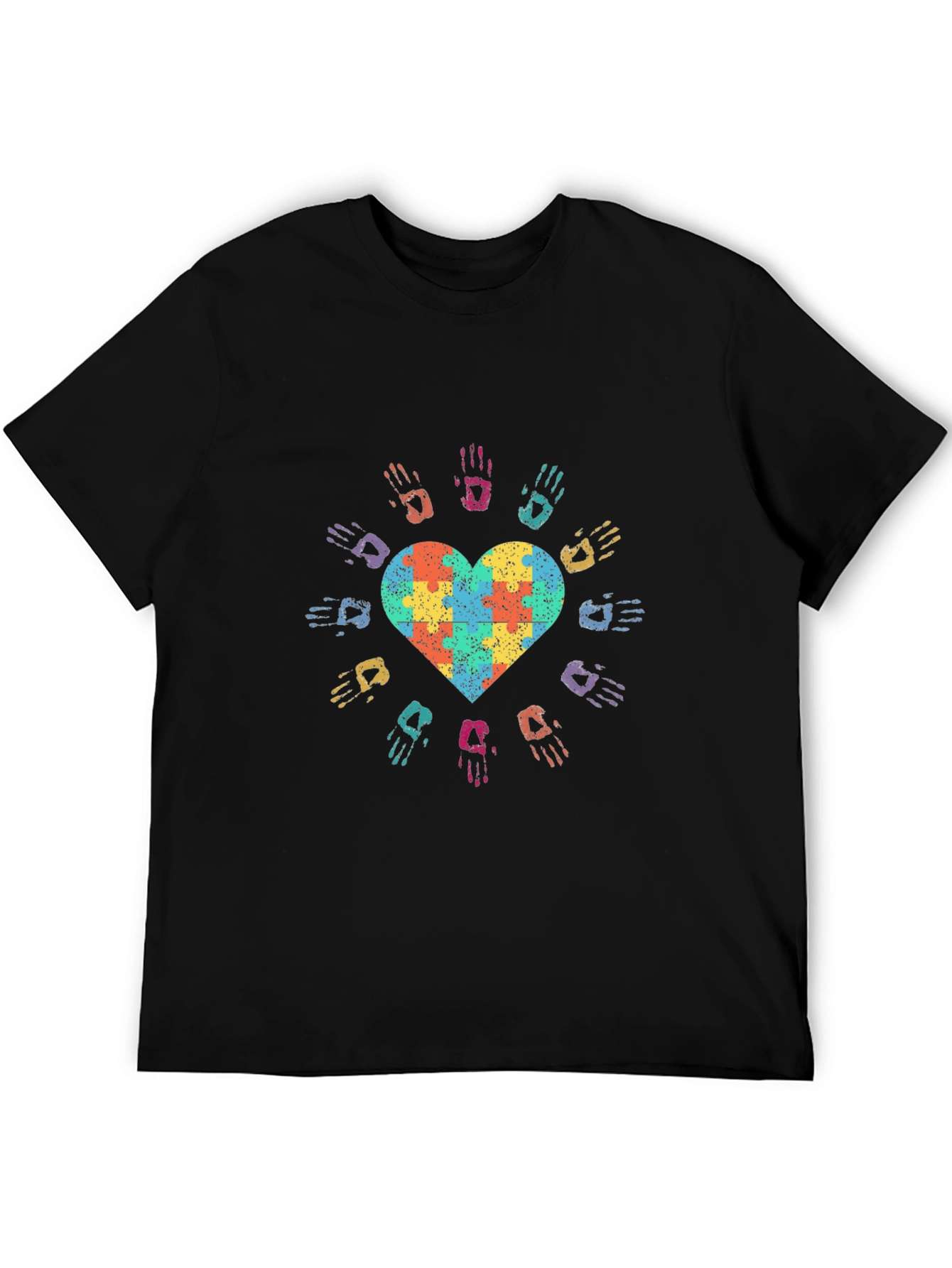 Autism Awareness Heart Puzzle Hands T-Shirt