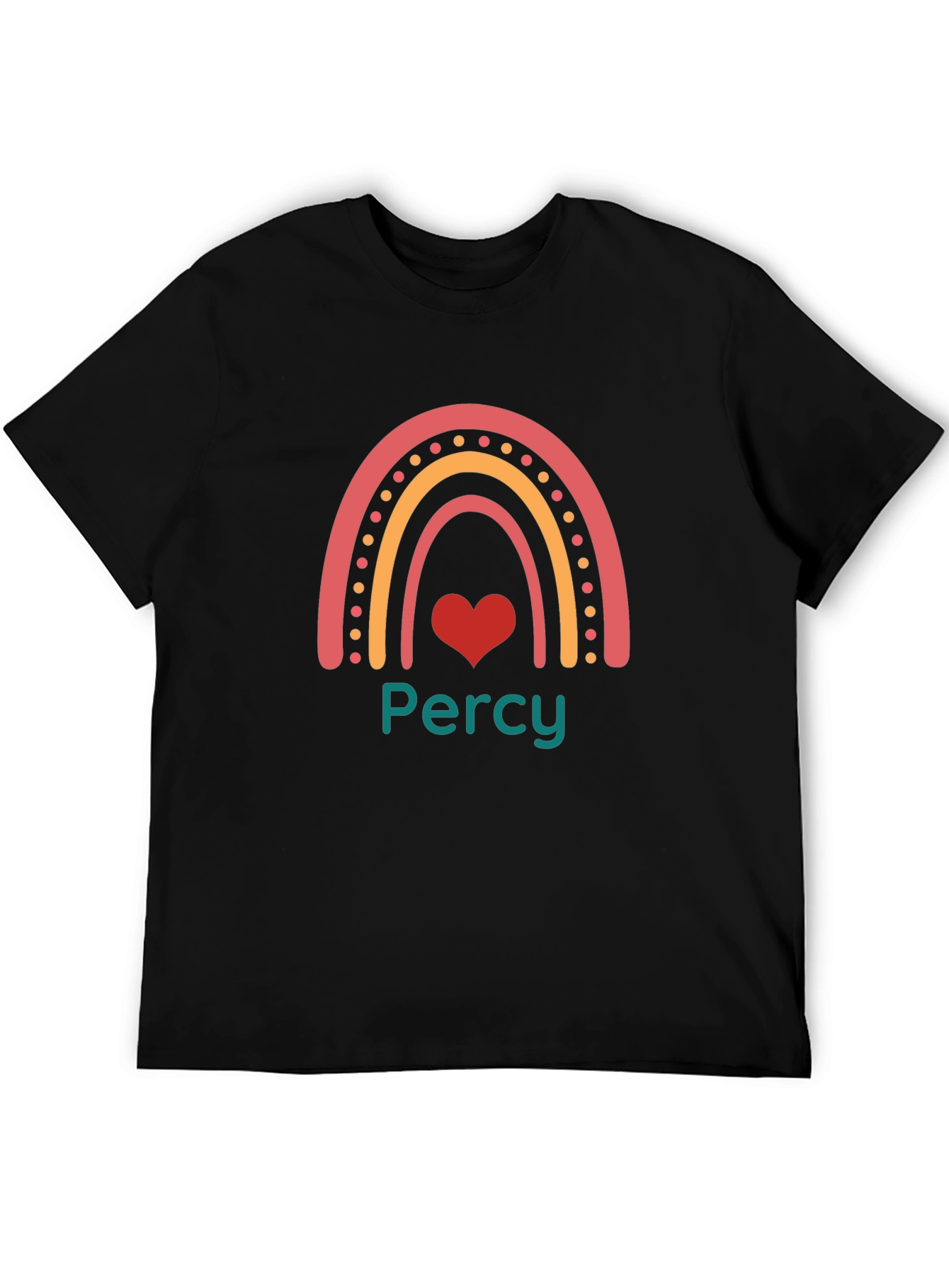 Personalized Rainbow Heart T-Shirt - Add Your Name!