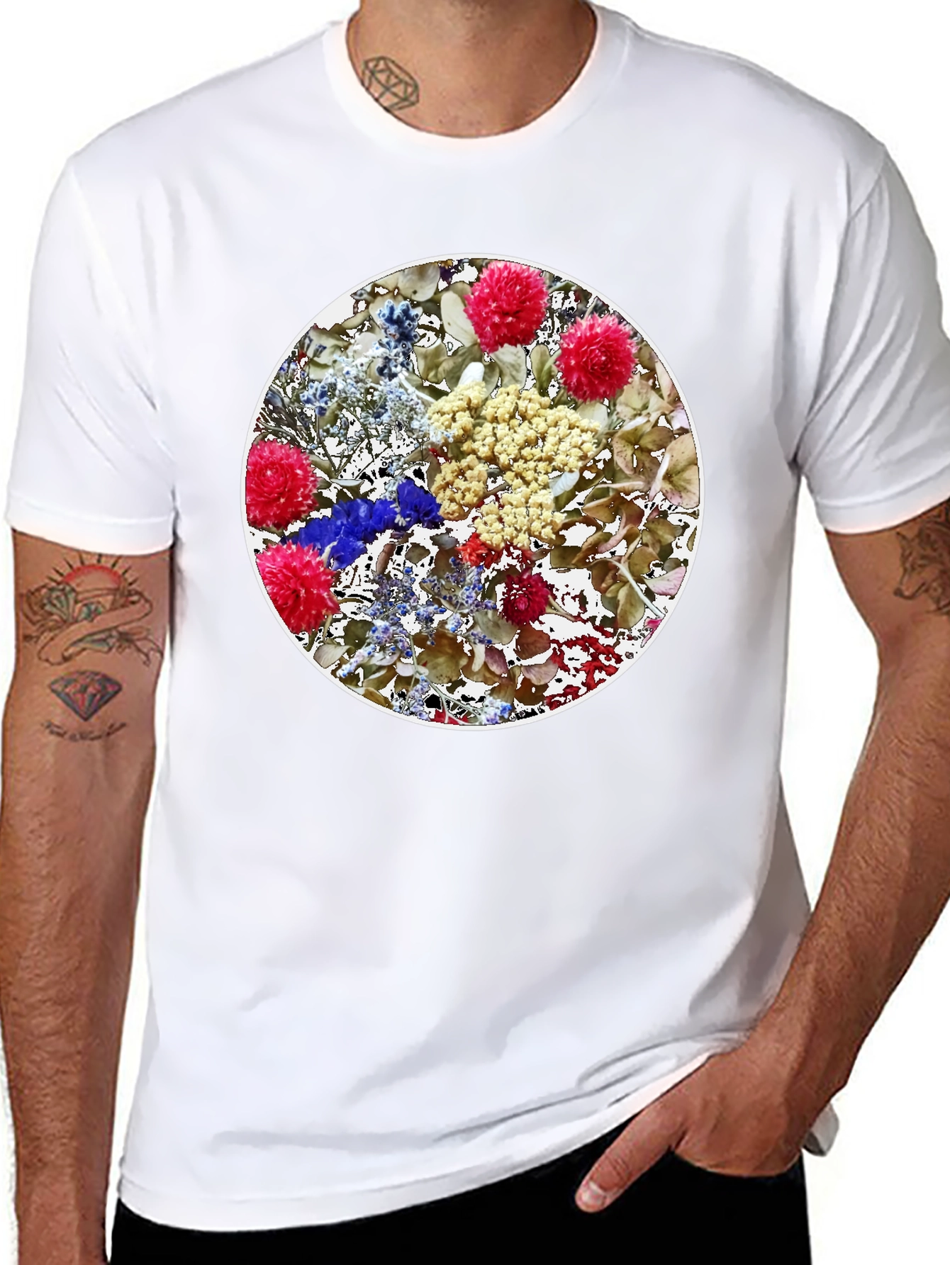 Floral Medallion Black T-Shirt