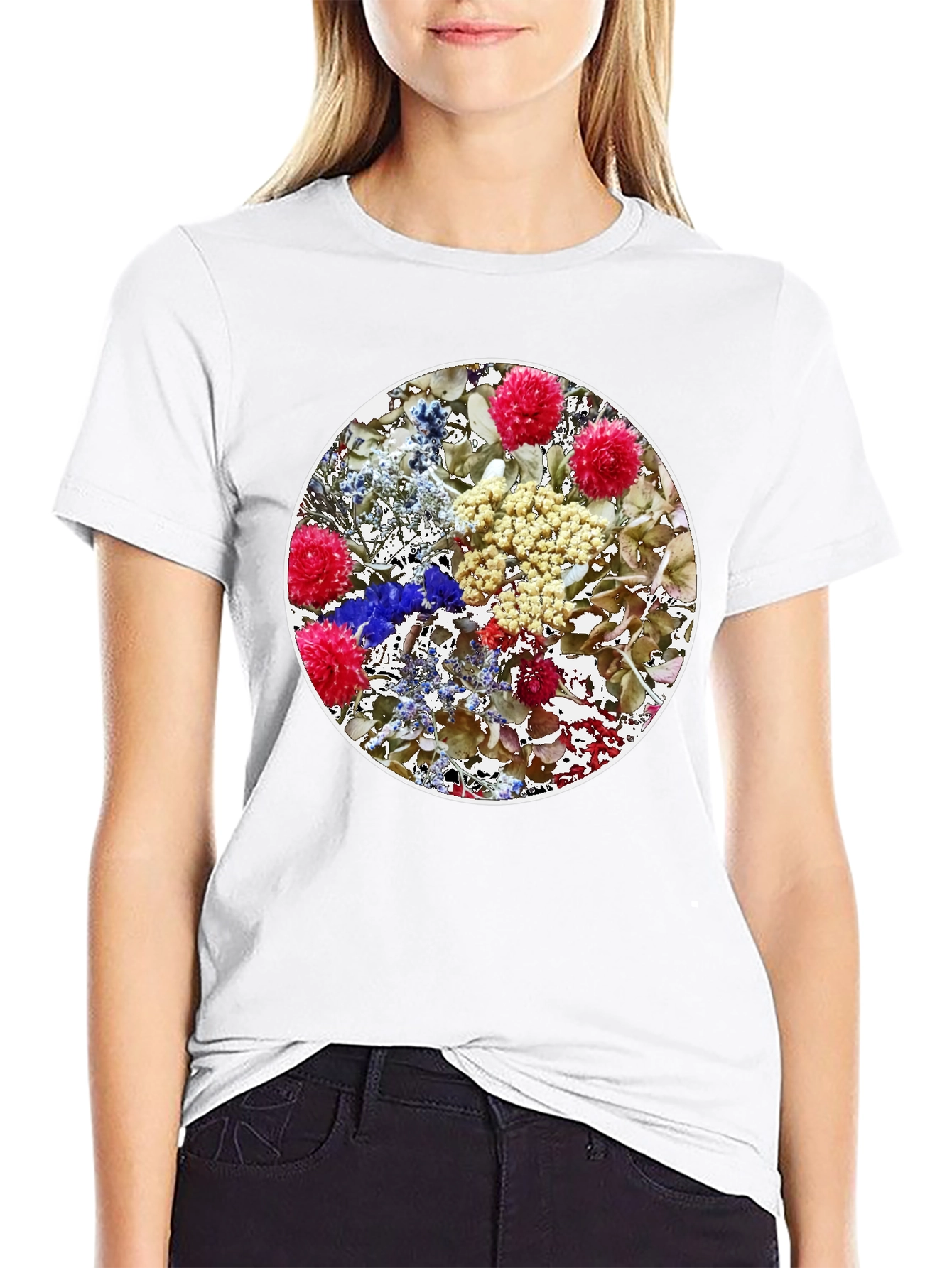 Floral Medallion Black T-Shirt