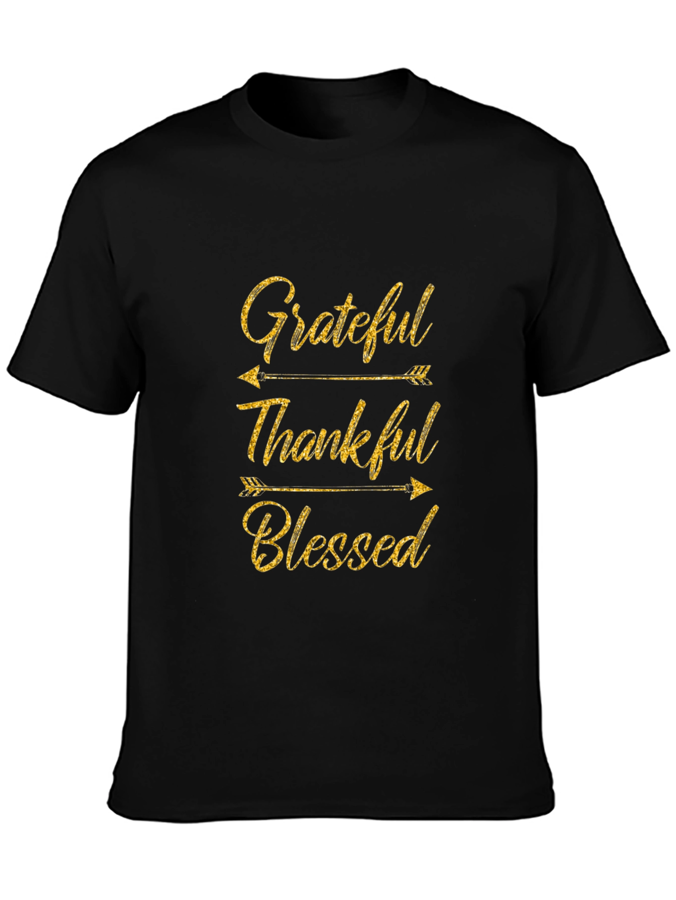 Grateful Thankful Blessed Black T-Shirt