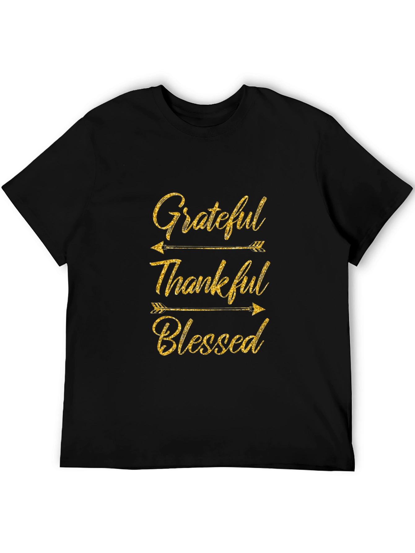 Grateful Thankful Blessed Black T-Shirt