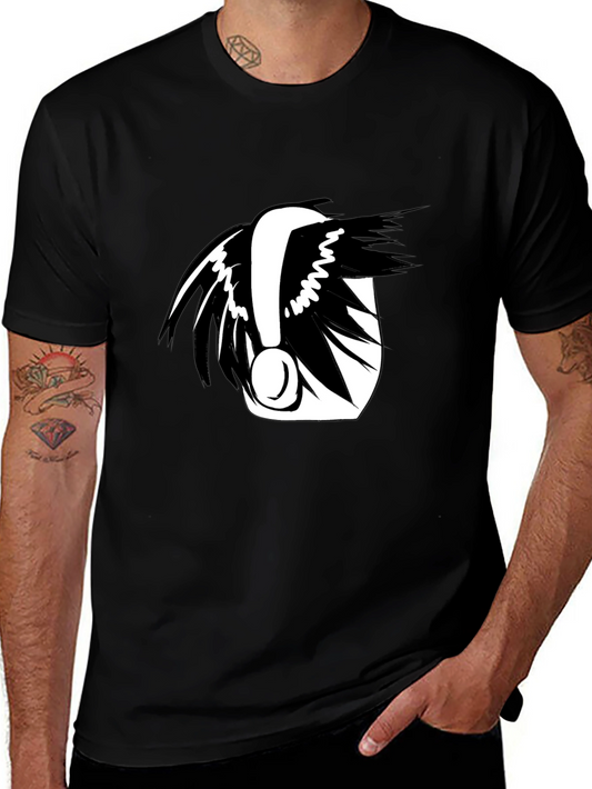 Graphic Black Tee with Abstract Design