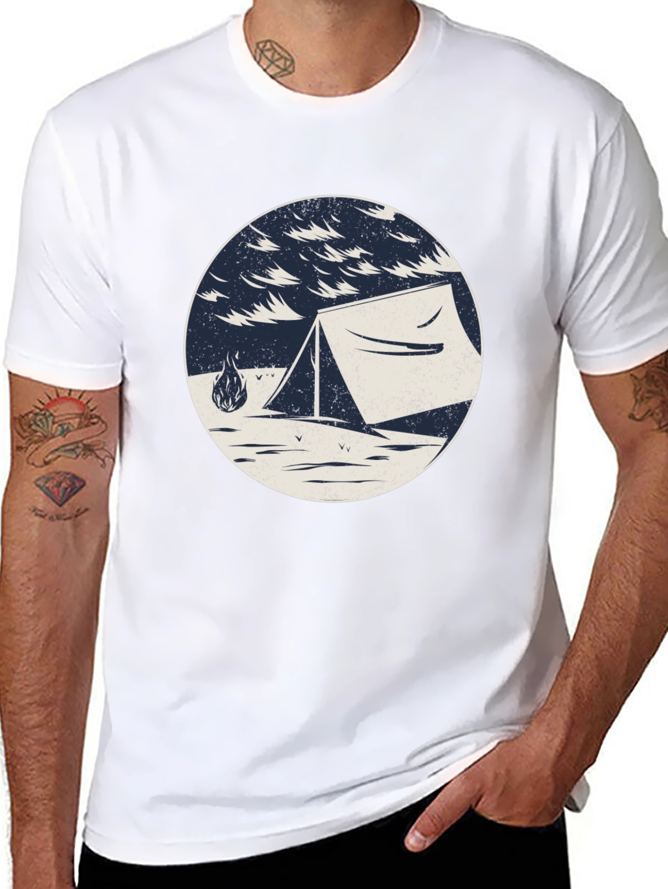 Camping Tent Graphic Tee - Outdoor Adventure Shirt