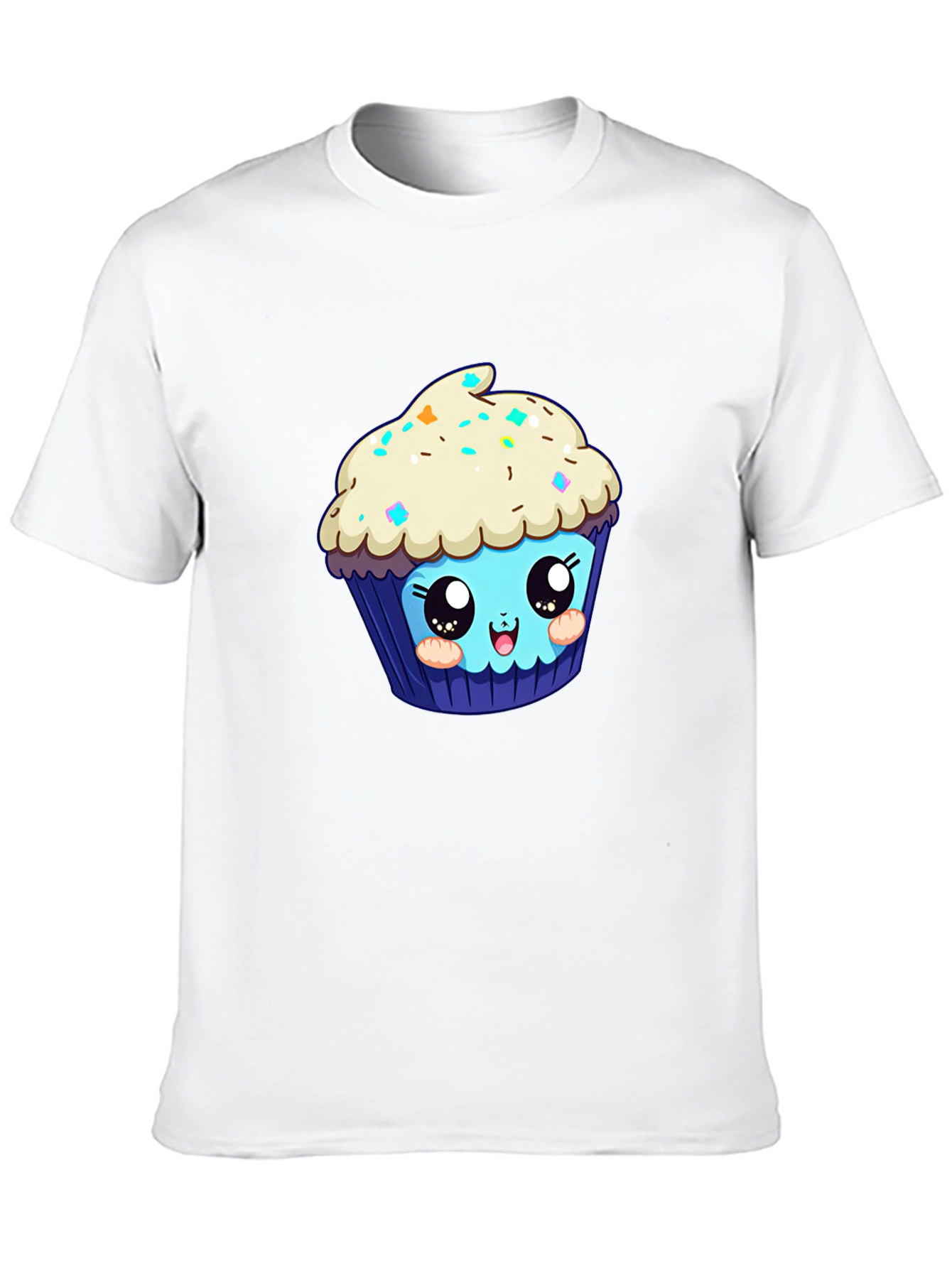 Cute Cupcake Graphic Tee - Black