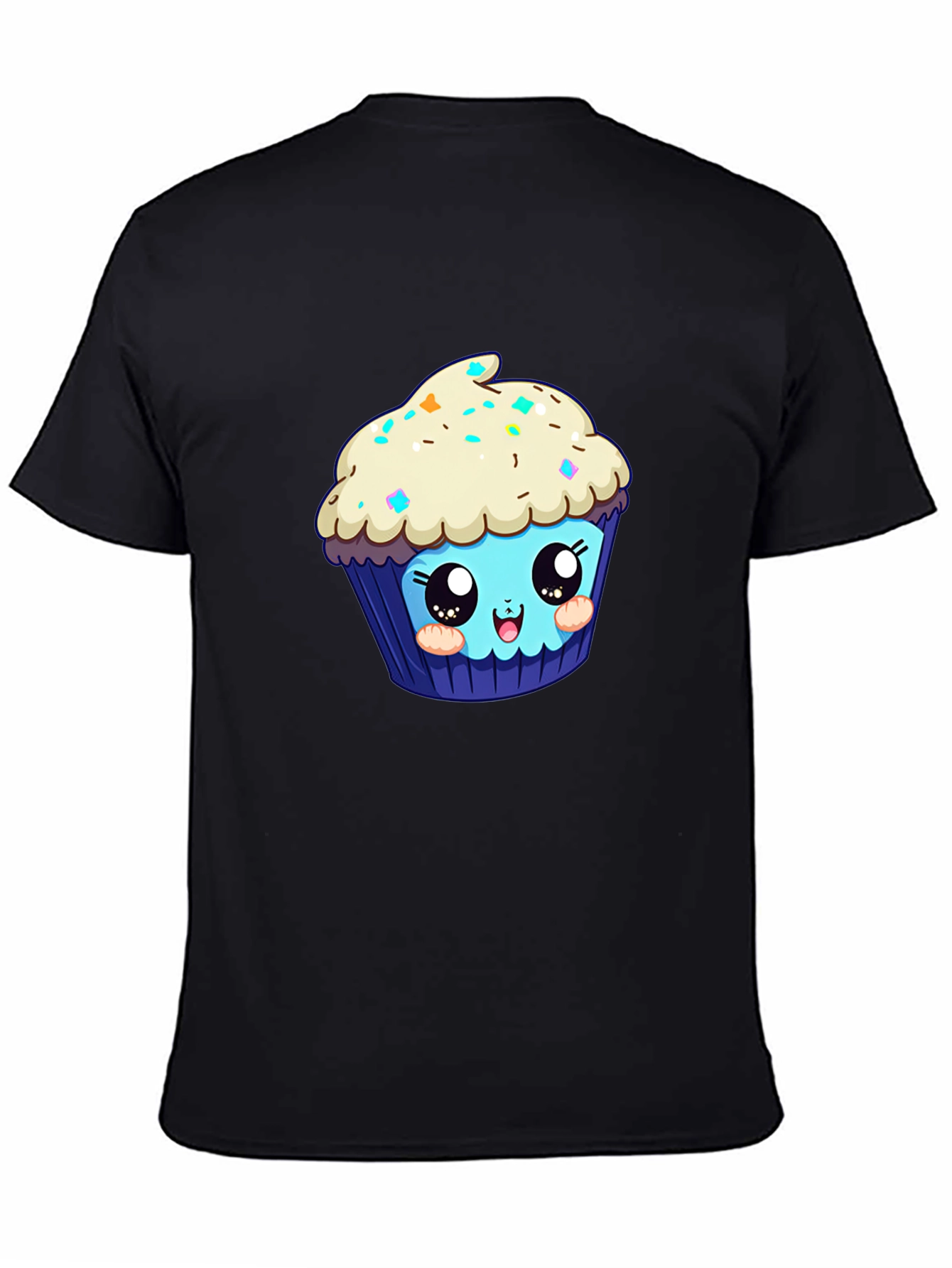 Cute Cupcake Graphic Tee - Black
