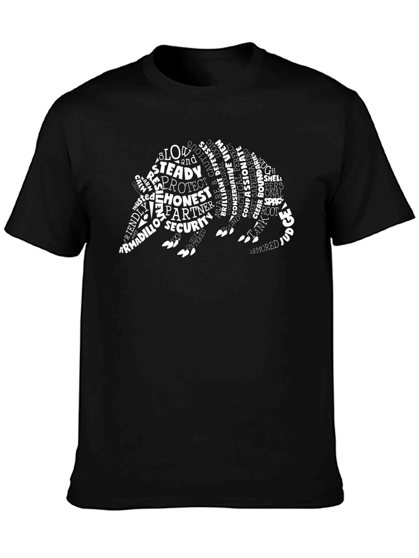 Armadillo Word Art Graphic Tee - Black