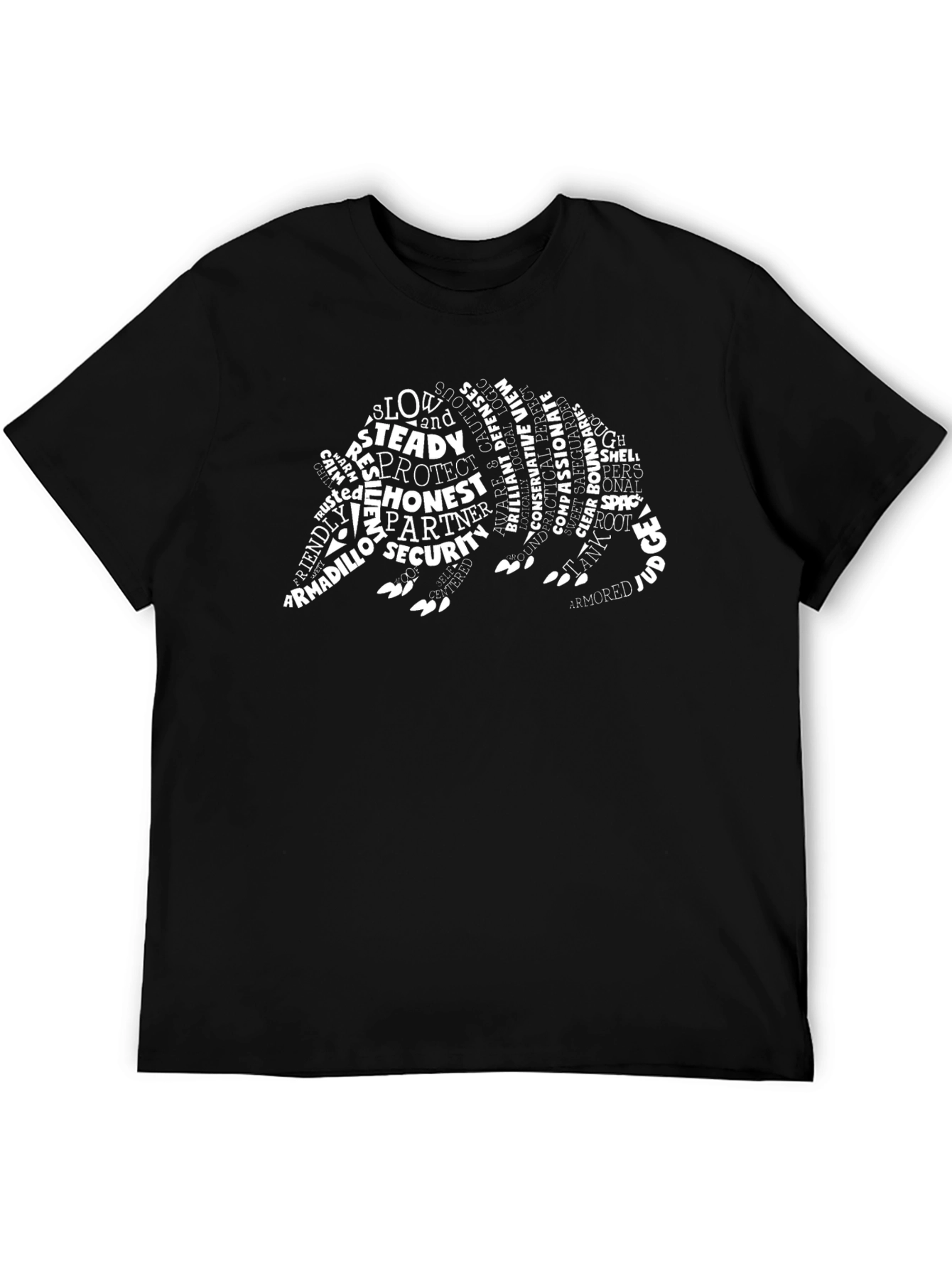 Armadillo Word Art Graphic Tee - Black