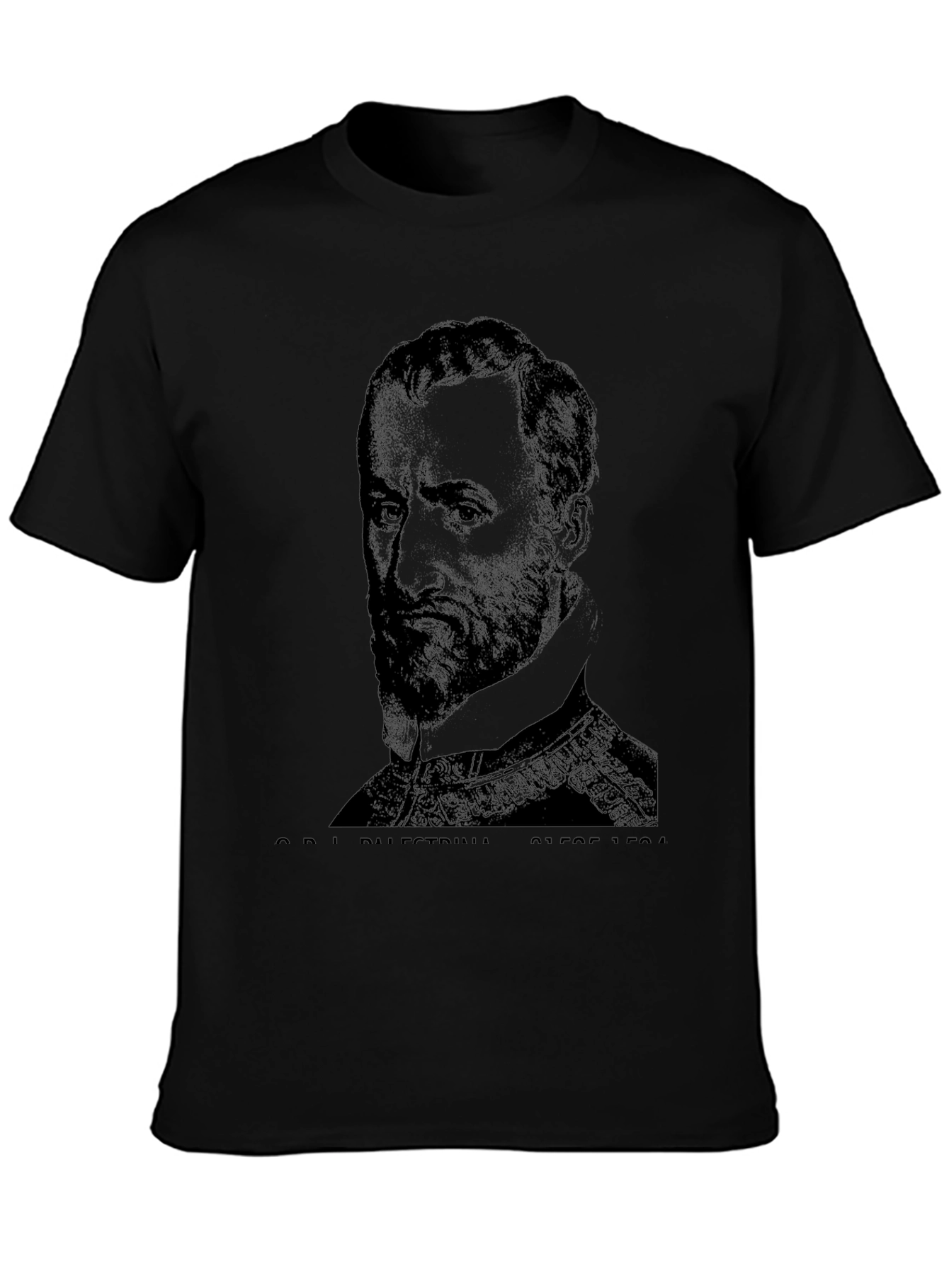 Black T-Shirt with Portrait Graphic