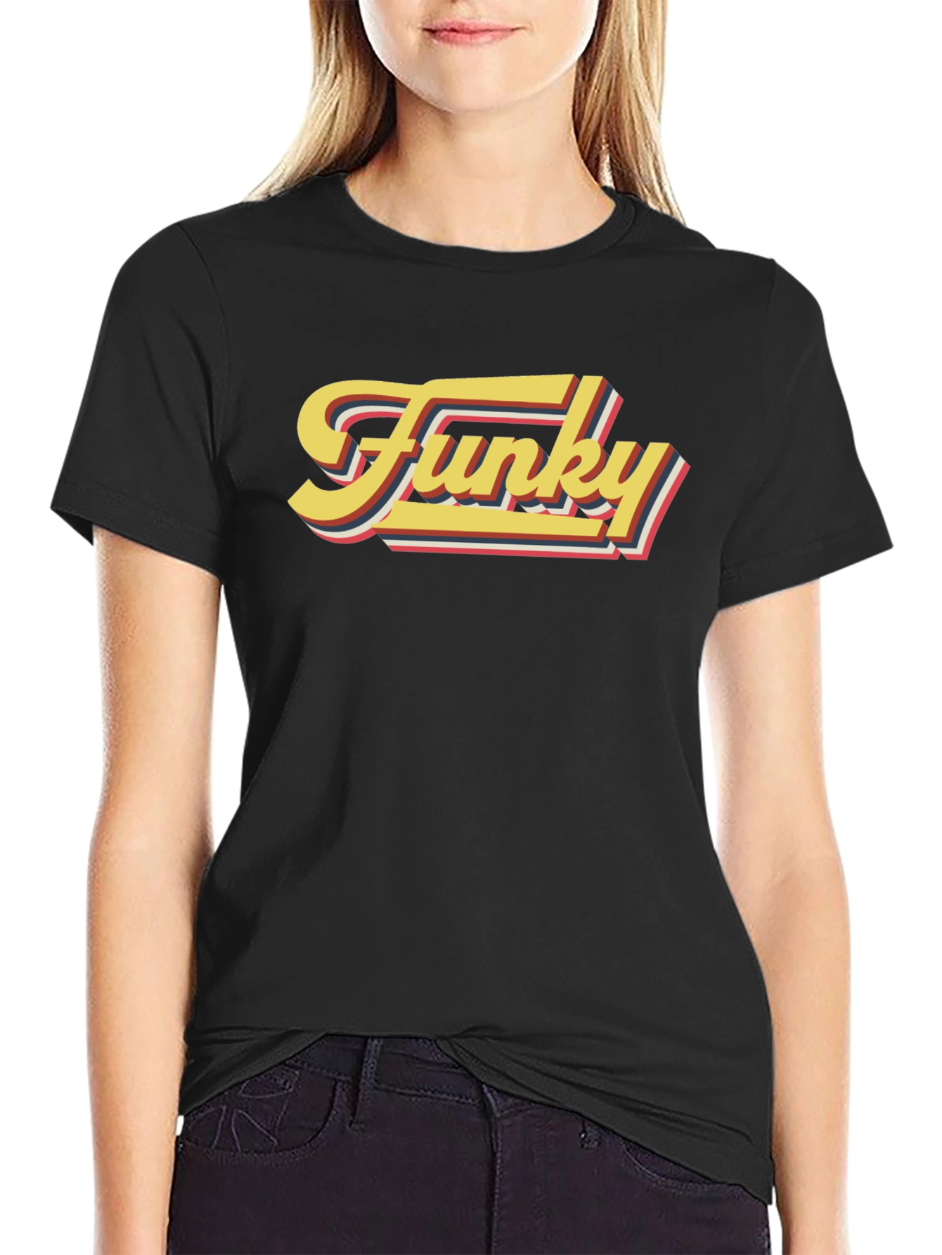 Funky Retro Graphic Tee - Black