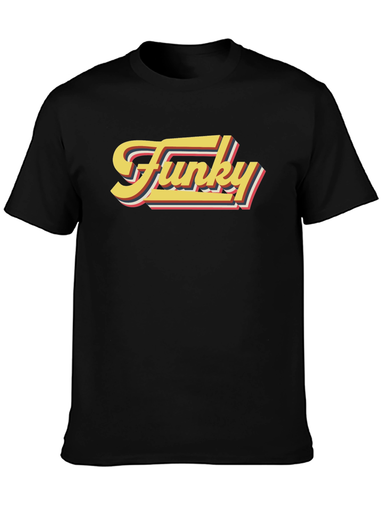 Funky Retro Graphic Tee - Black