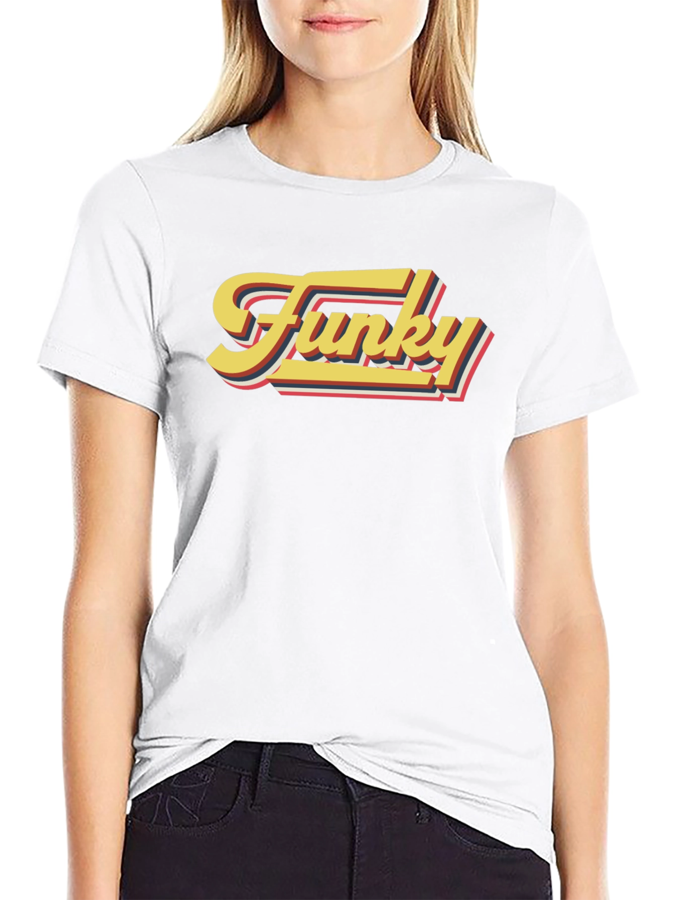 Funky Retro Graphic Tee - Black