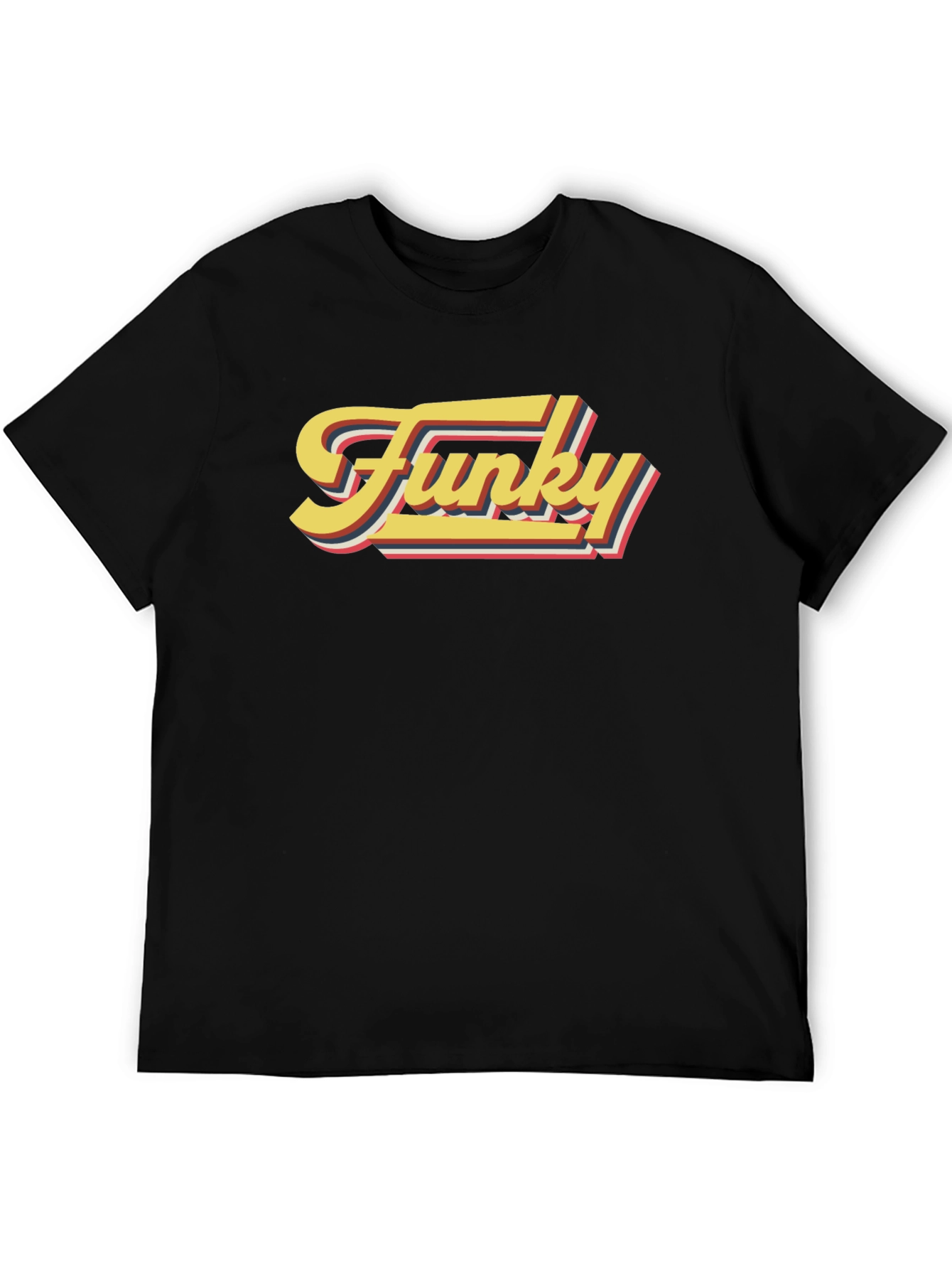 Funky Retro Graphic Tee - Black