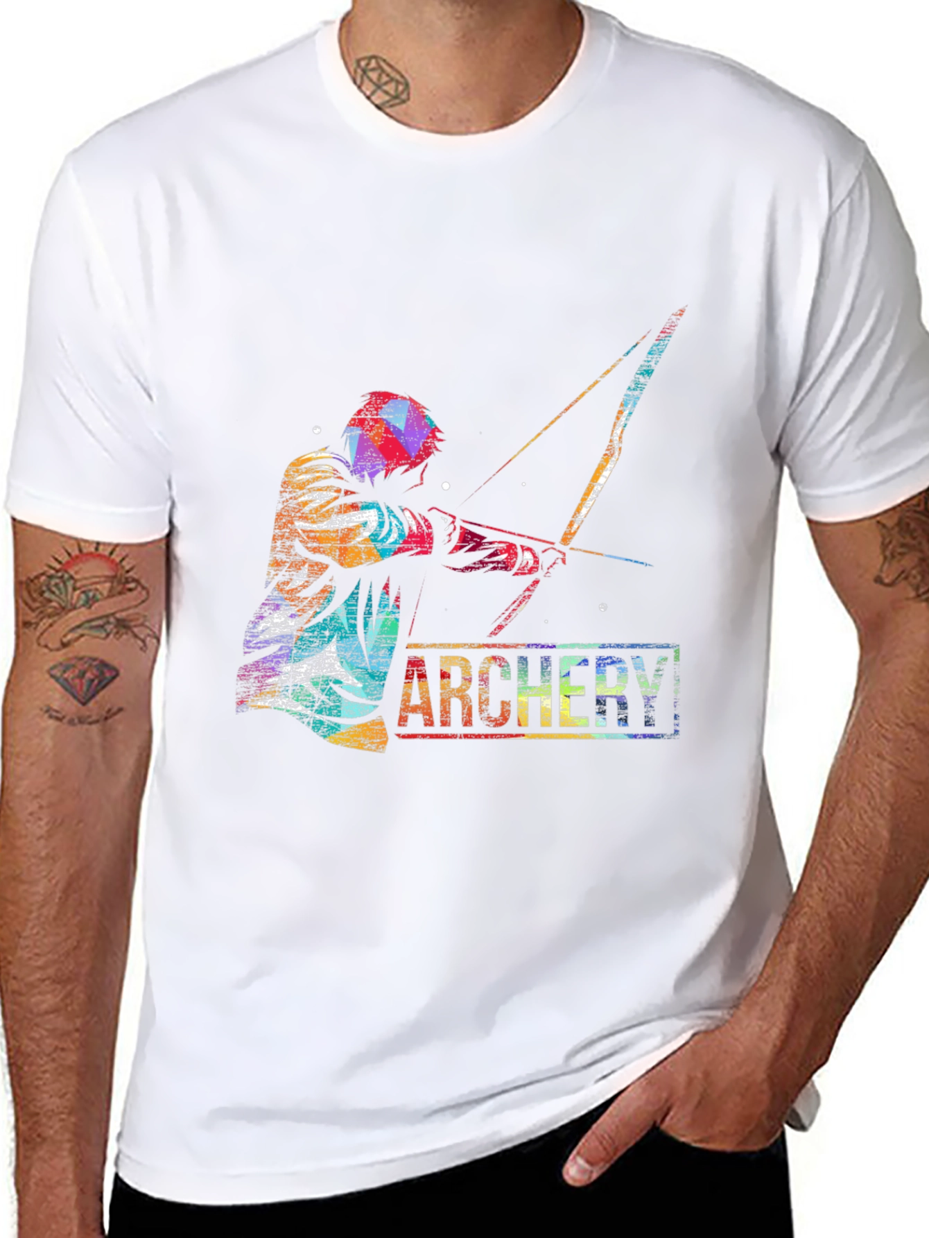 Archery Graphic Print T-Shirt - Sporty Casual Tee