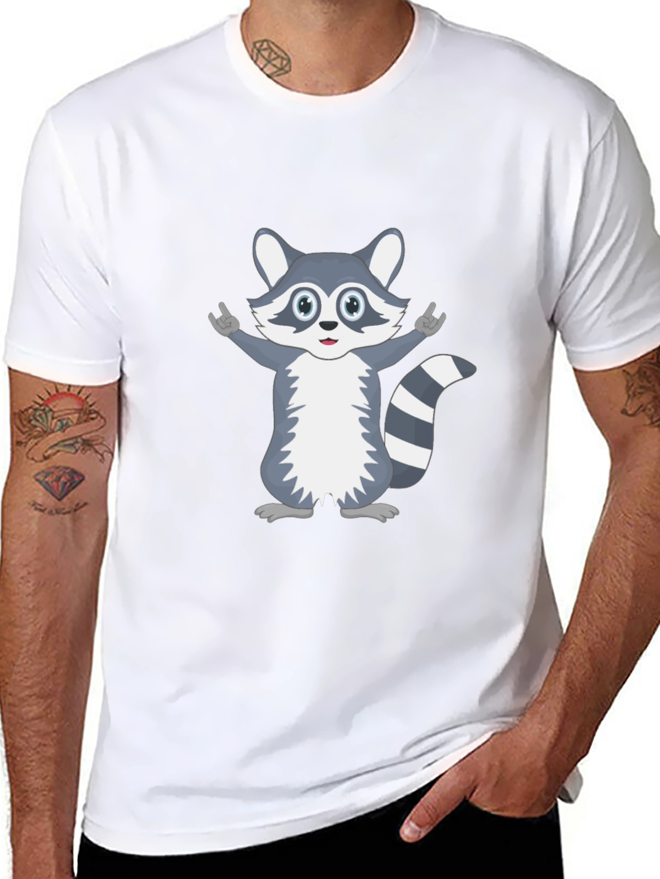 Cute Raccoon Graphic T-Shirt - Unisex Black Tee