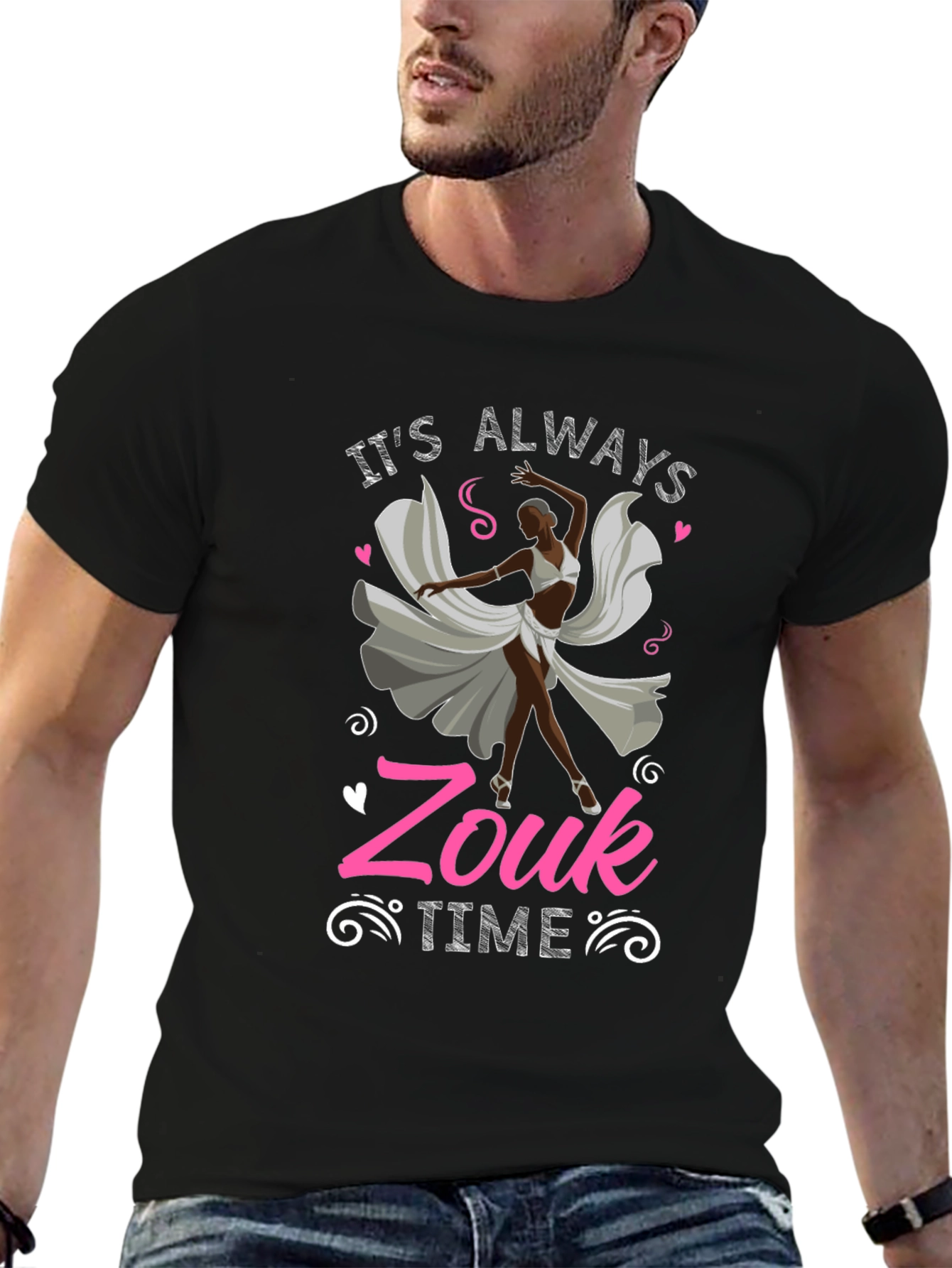 Its Always Zouk Time Black T-Shirt