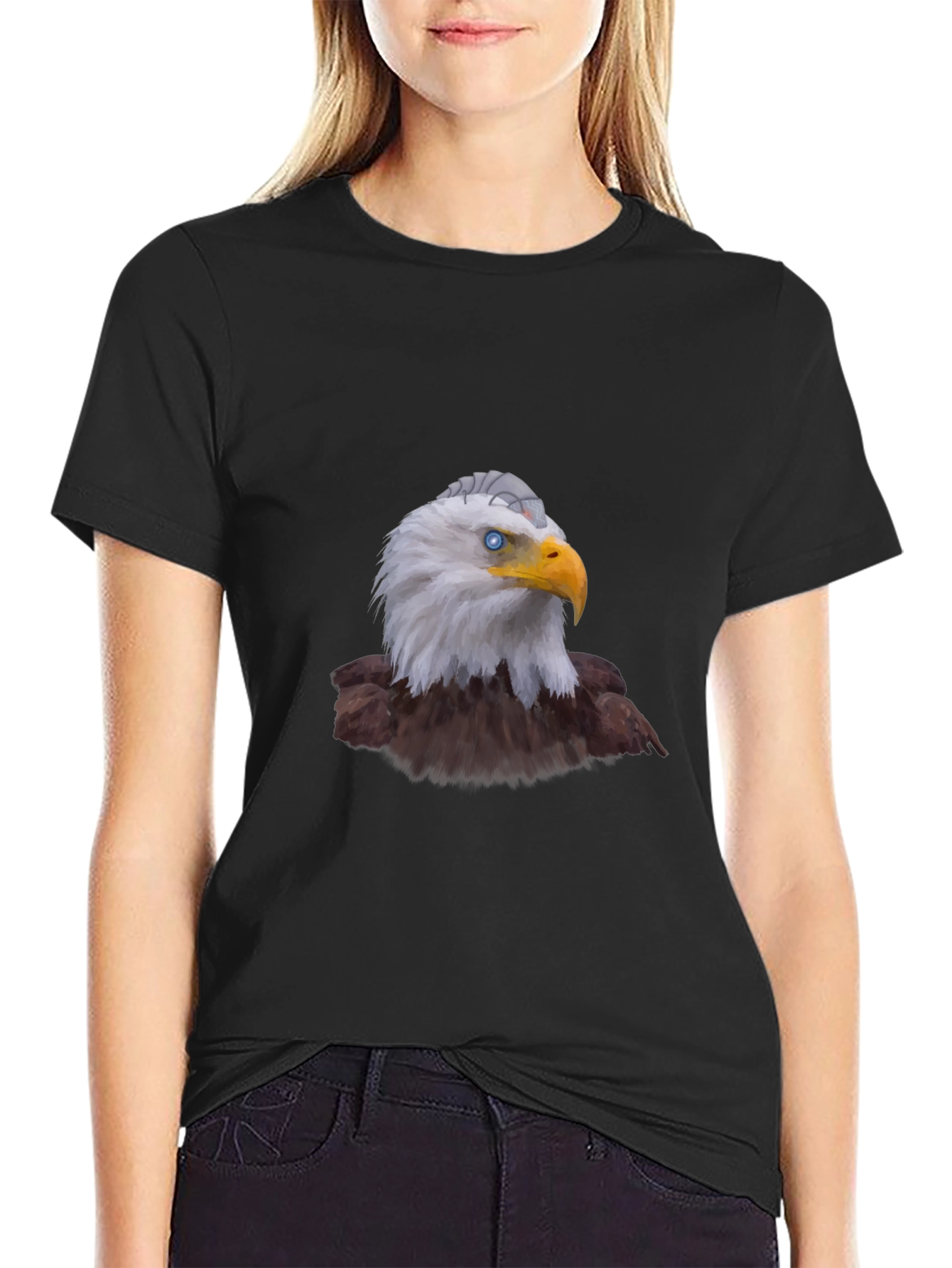 Eagle Graphic Print Black T-Shirt for Men