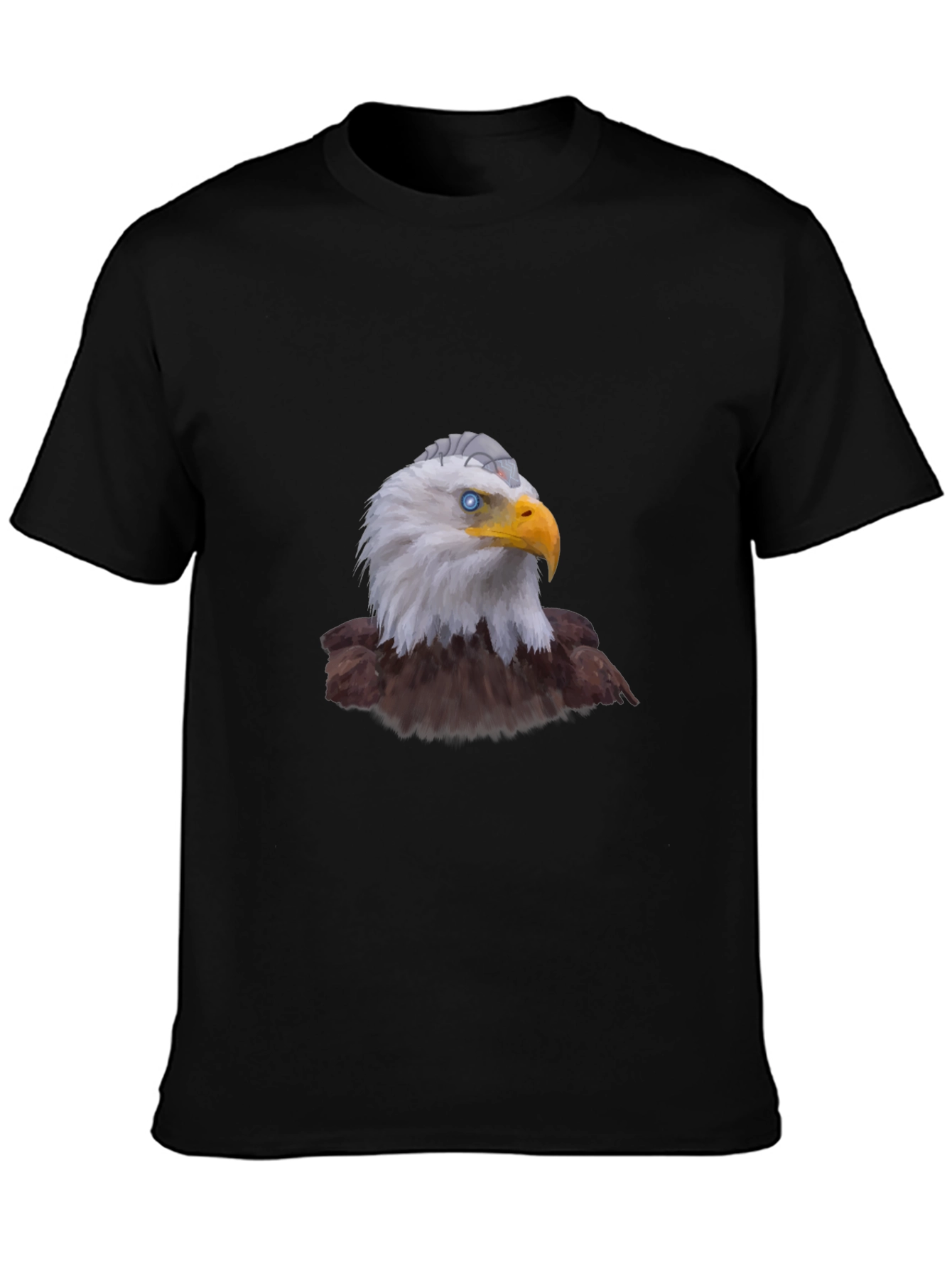 Eagle Graphic Print Black T-Shirt for Men