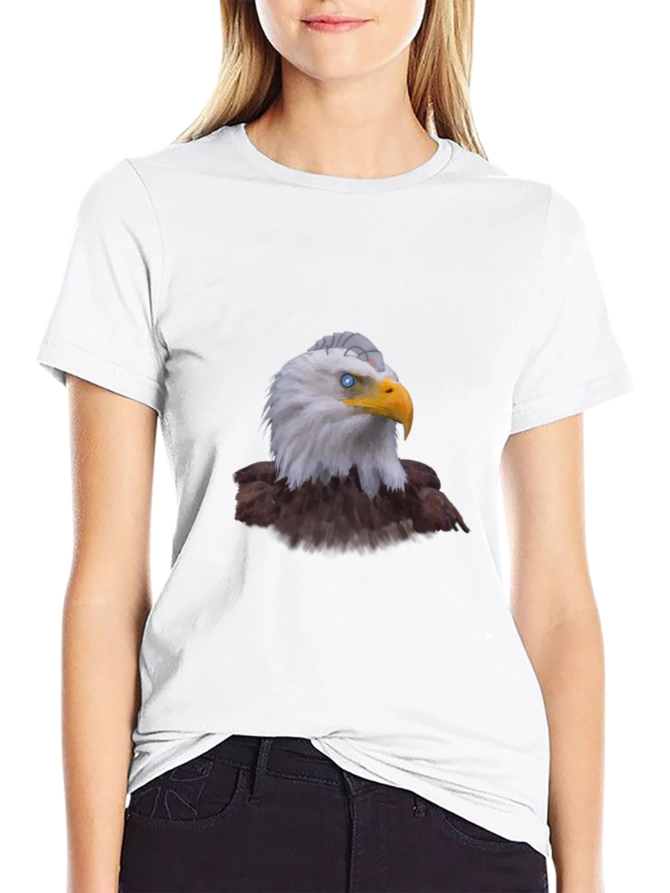 Eagle Graphic Print Black T-Shirt for Men